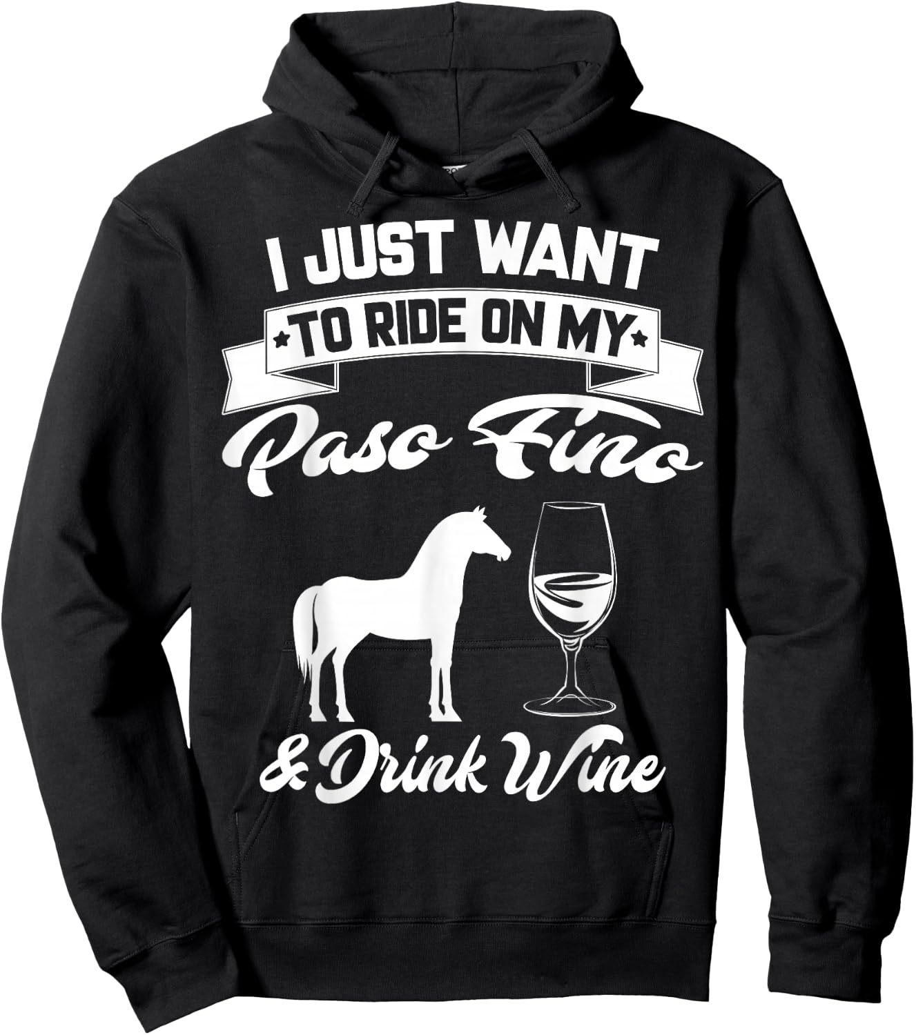 Paso Fino Wine Apparel - Funny Horse Riders Design Hoodie - Hoodie | Black