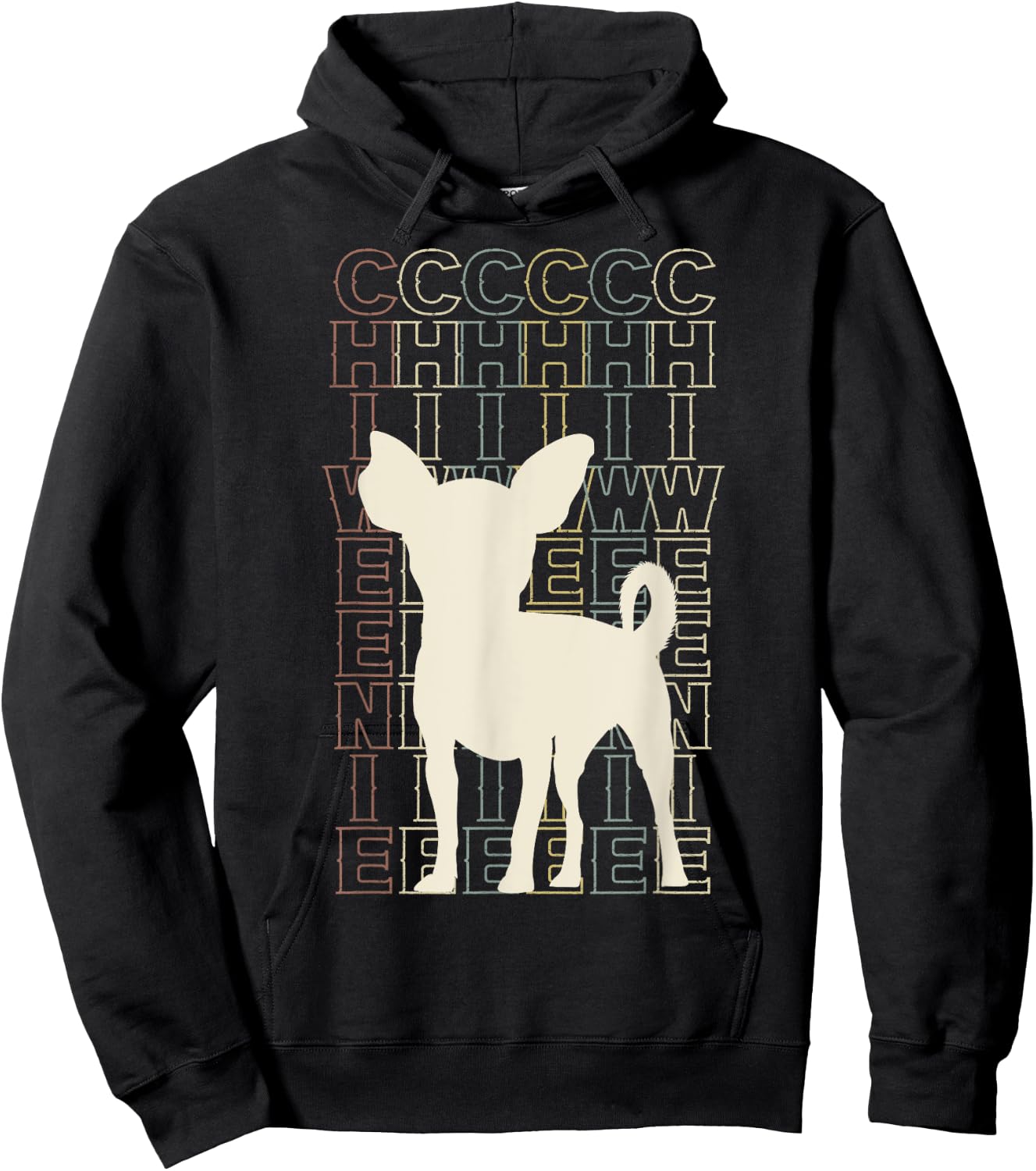 Cute Retro Chiweenie Silhouette Gift design for Chiweenies Hoodie - Hoodie | Black