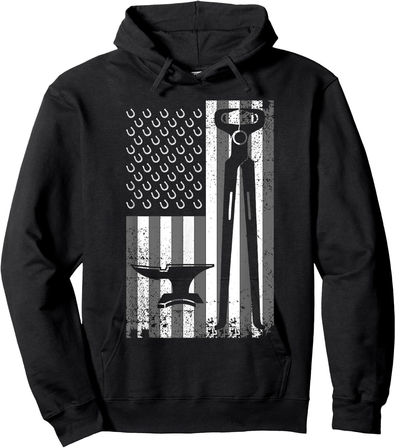 Funny Farrier Gift Cool Farrier Tools American Flag Hoodie - Hoodie | Black