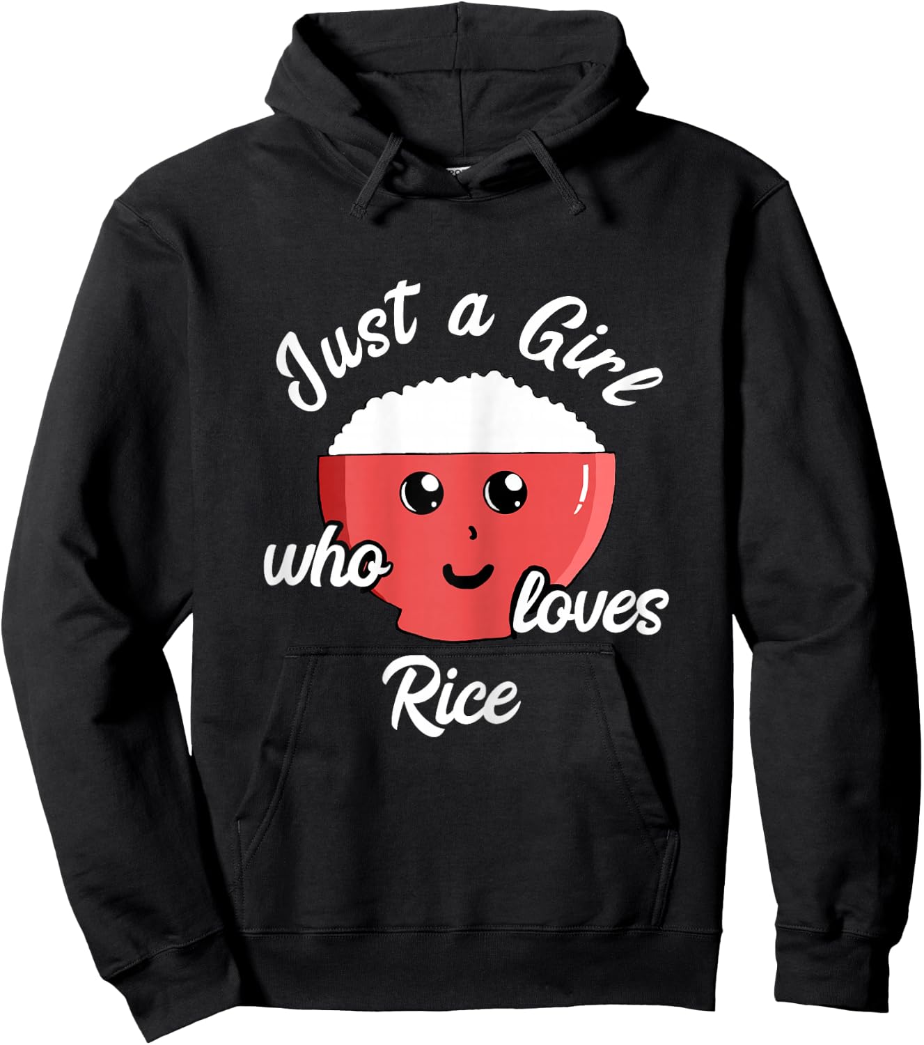 Rice Girl Kawaii Rice Bowl Asian Food Japanese Kitchen Hoodie - Hoodie | Black