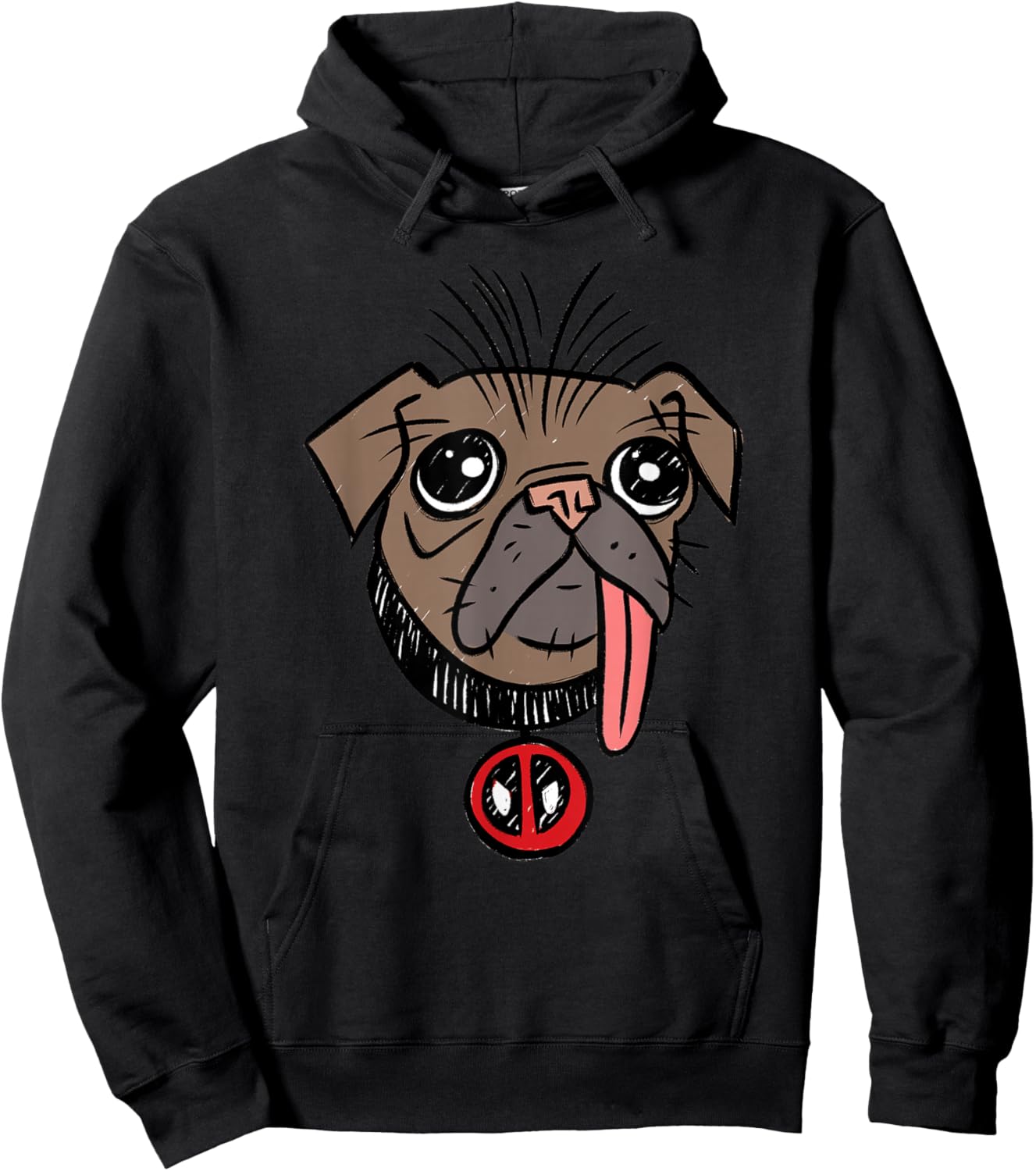 Marvel Studios Deadpool & Wolverine Dogpool Toony Big Head Hoodie - Hoodie | Black