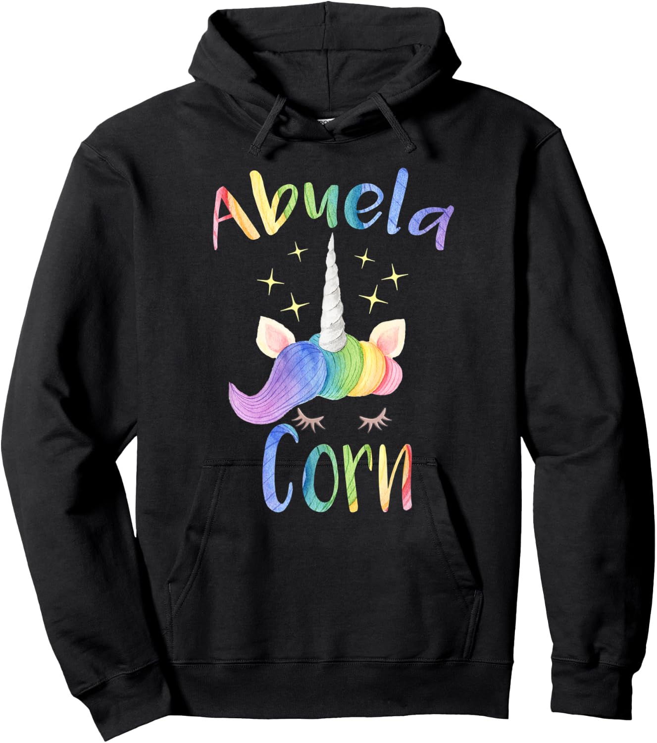 Abuelacorn Spanish Grandma Funny Unicorn Hoodie - Hoodie | Black