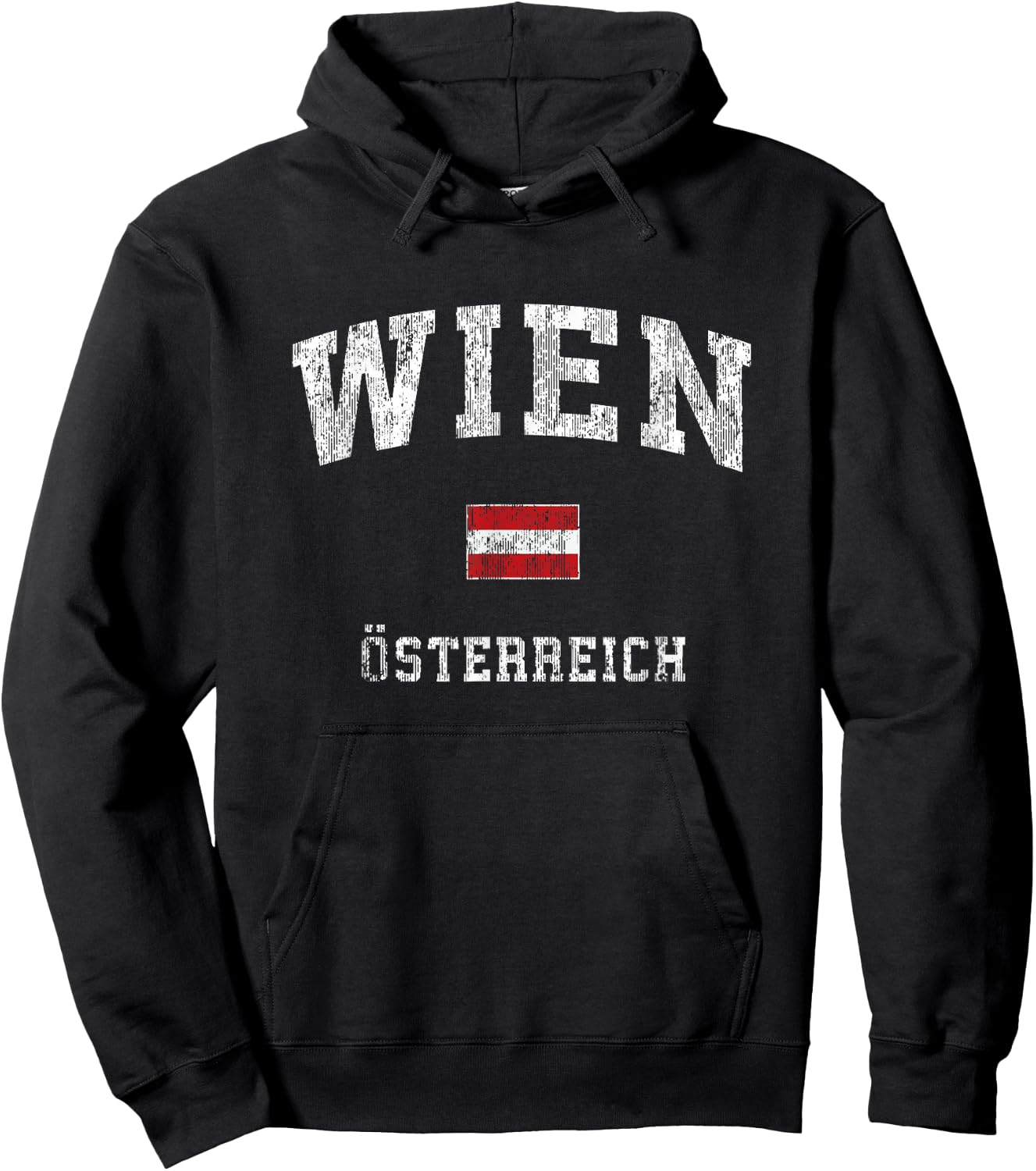 Vienna Austria Vienna Vintage Athletic Sports Design Hoodie - Hoodie | Black