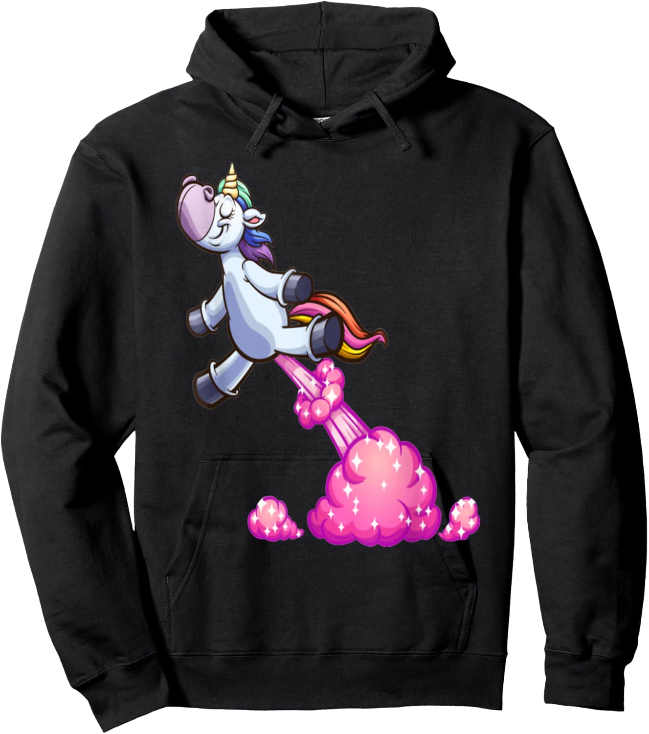 Farting Unicorn Funny Unicorn Rainbow Farts Hoodie - Hoodie | Black