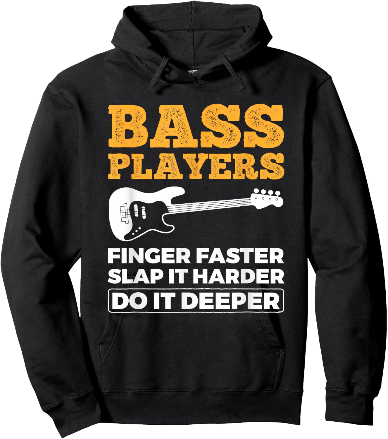 Bass Players Finger Faster Bassist Bass Guitar Hoodie - Hoodie | Black