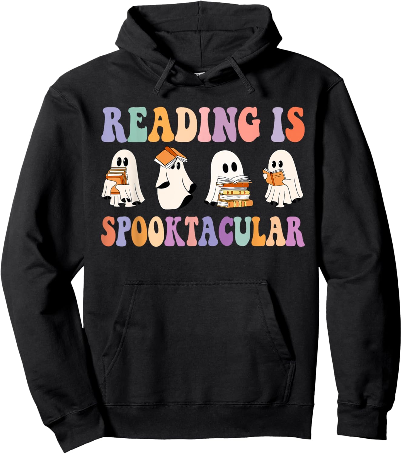 Ghost Reading Is Spooktacular Halloween Ghost Reading Books Hoodie - Hoodie | Black