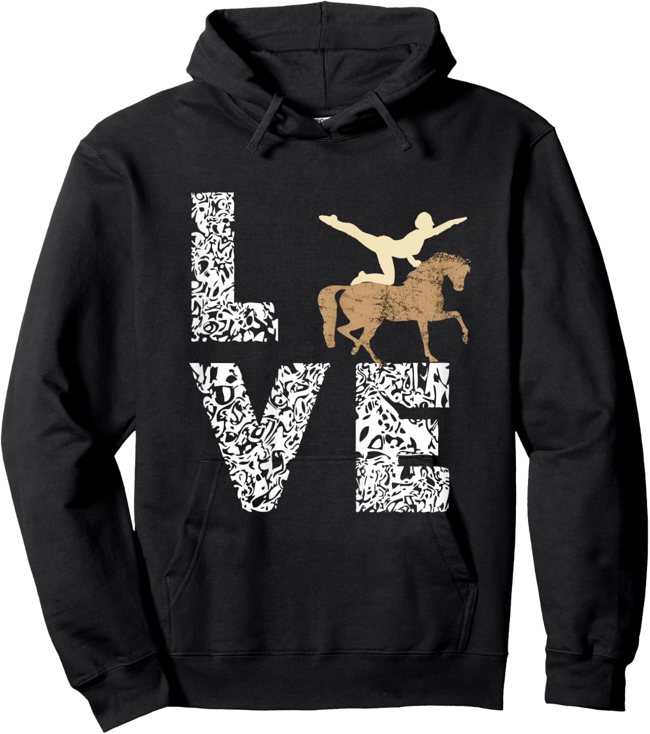 Pferdesport Reitsport Pferdenarr Vaulting Horses Acrobatics Gymnastics - Women's X-Small Black Short Sleeve Classic Fit Horse Riding Hoodie - Hoodie | Black
