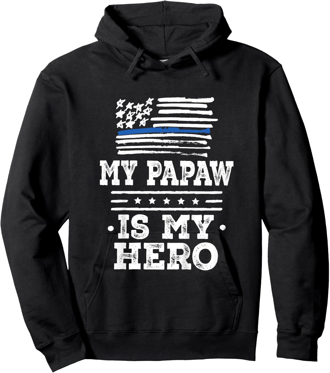 Kids Police Officer Papaw is my Hero Hoodie - Hoodie | Black