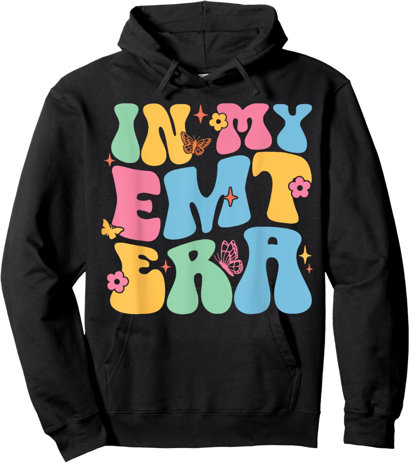 In My EMT Era Funny Groovy EMT Nurse Life Hoodie - Hoodie | Black