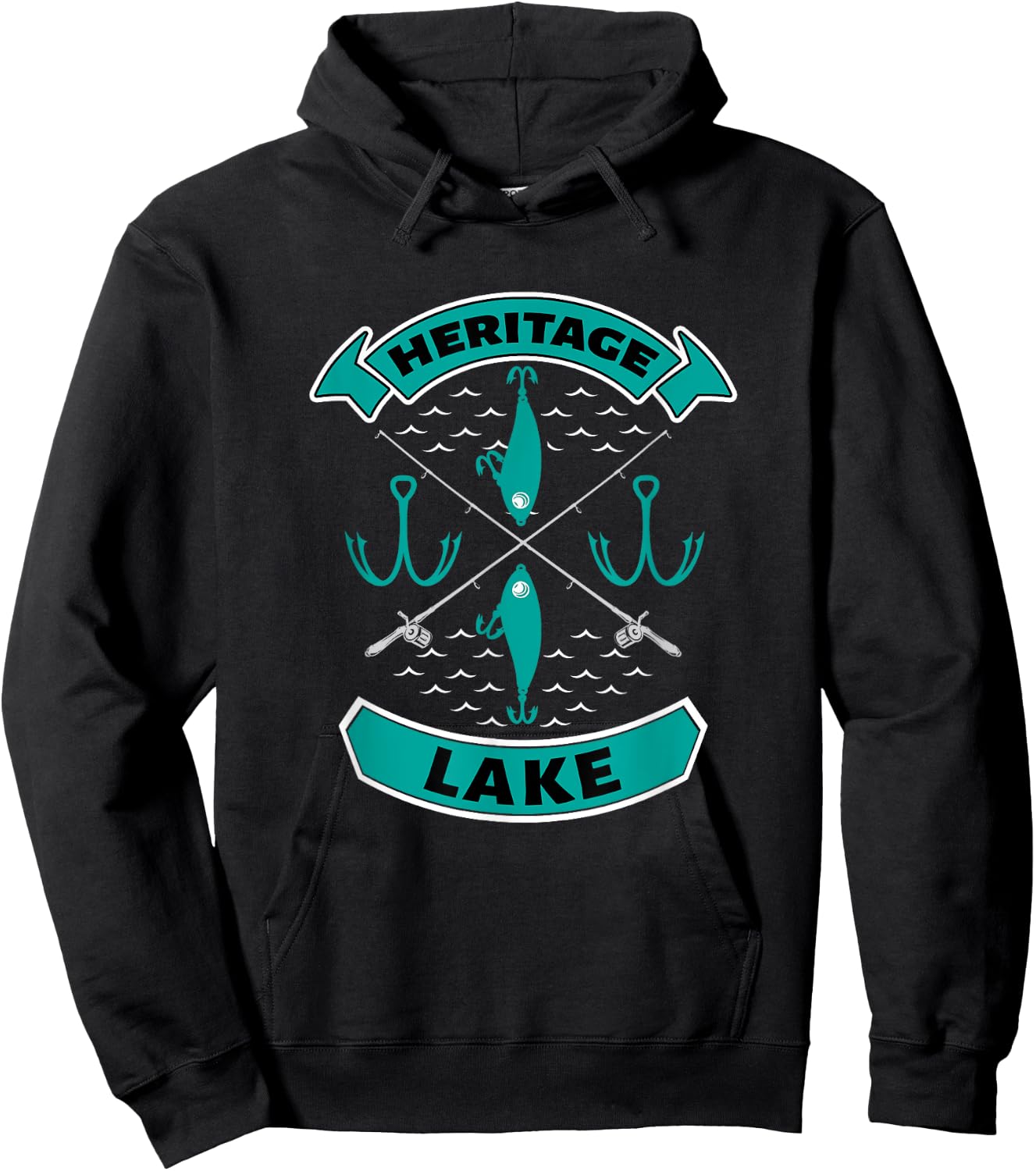 Heritage Lake Indiana Bass Fishing Hoodie - Hoodie | Black