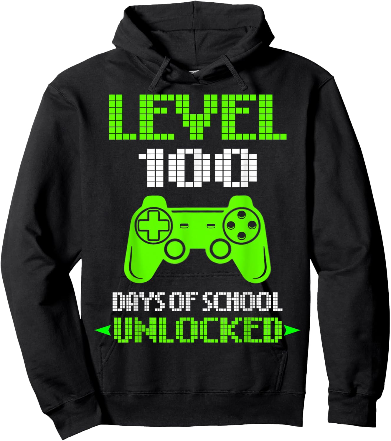 100th Day Of School Shirt Kids Video Games Boy Gift Gamer Hoodie - Hoodie | Black