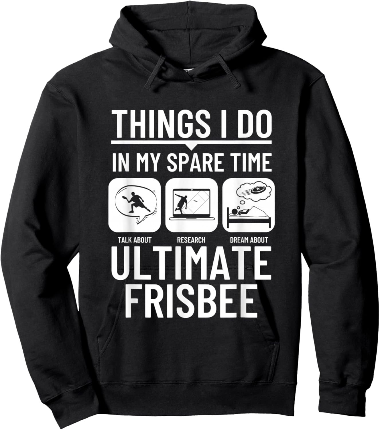 Things I Do In My Spare Time Funny Ultimate Frisbee Player Hoodie - Hoodie | Black