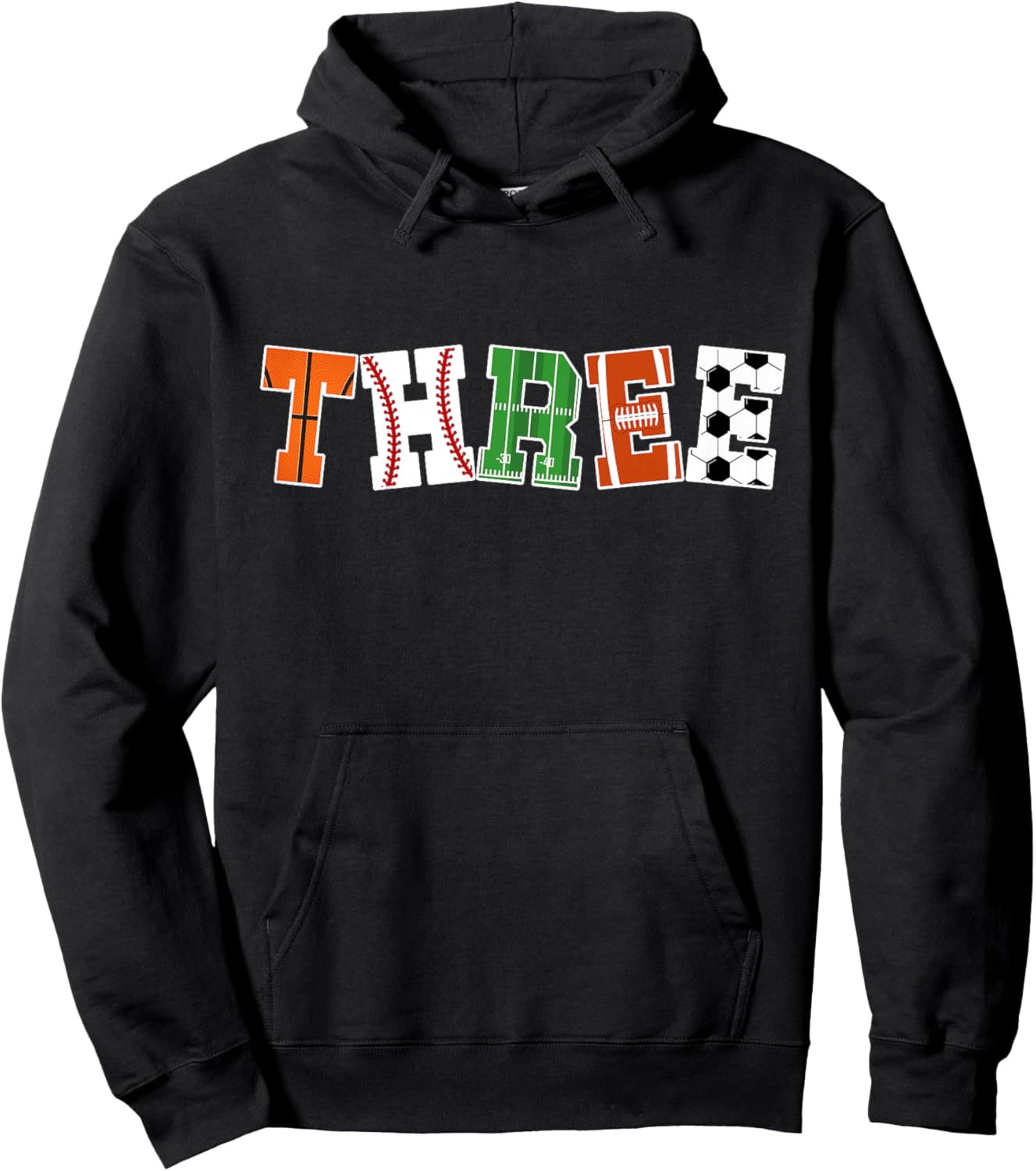 Kids 3rd Birthday Sports Birthday Party 3 Year Old Boy Hoodie - Hoodie | Black