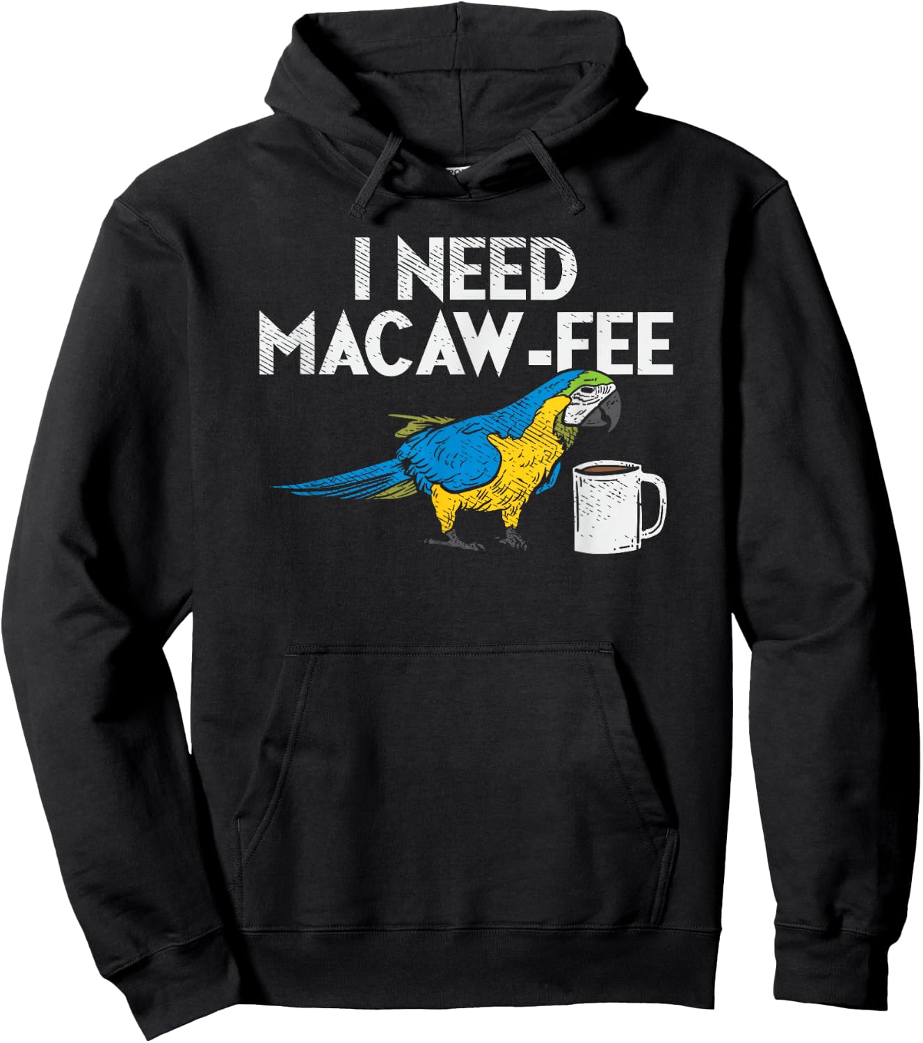 Funny Parrot Macaw And Coffee I Scarlet Macaw Owner Hoodie - Hoodie | Black