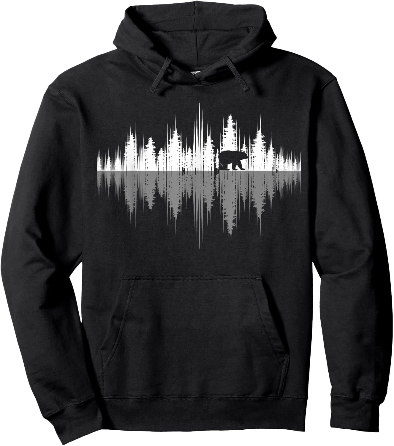 Wildlife Animal Outdoor Trees Reflection Forest Nature Bear Hoodie - Hoodie | Black