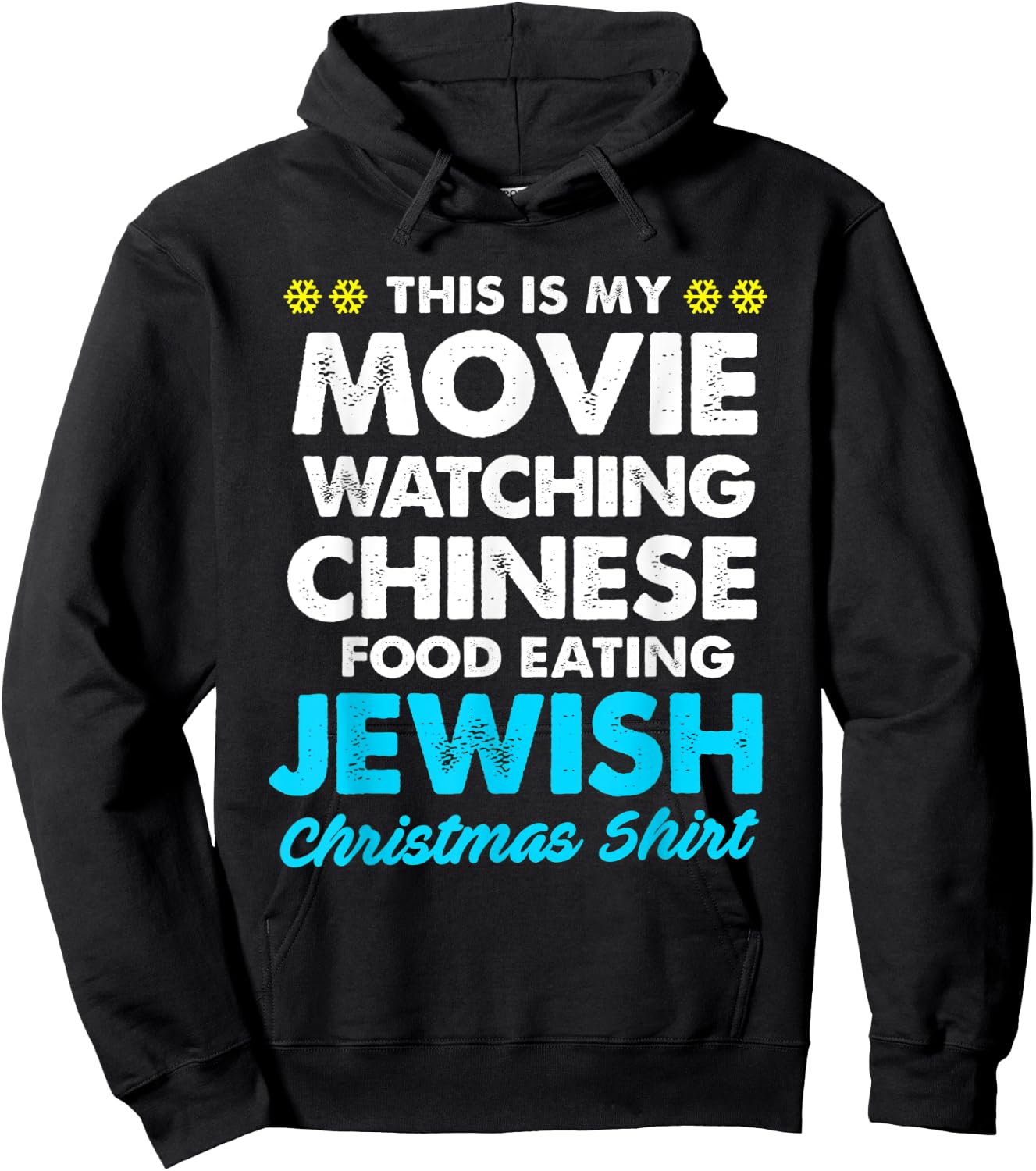 Funny Hanukkah This Is My Christmas Movie Watching Hoodie - Hoodie | Black