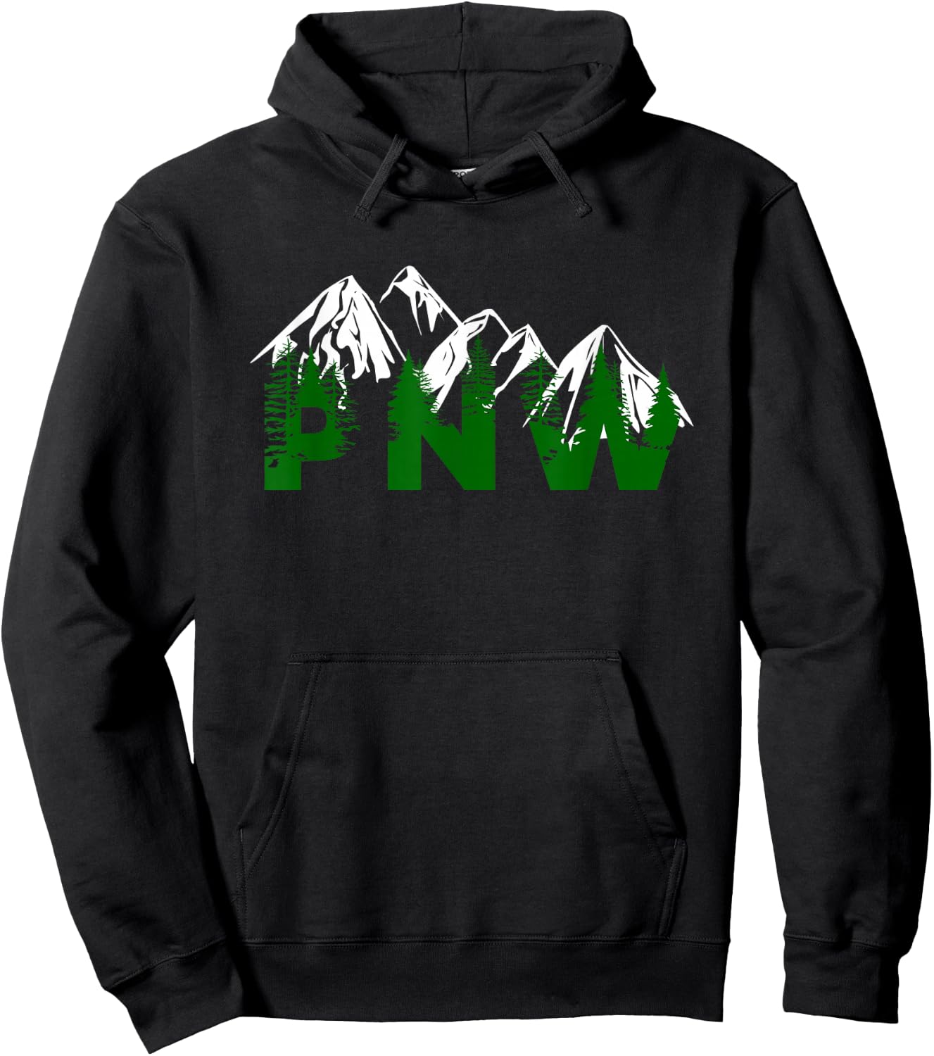 Pacific Northwest PNW Pine Trees Mountains Gift Hoodie - Hoodie | Black