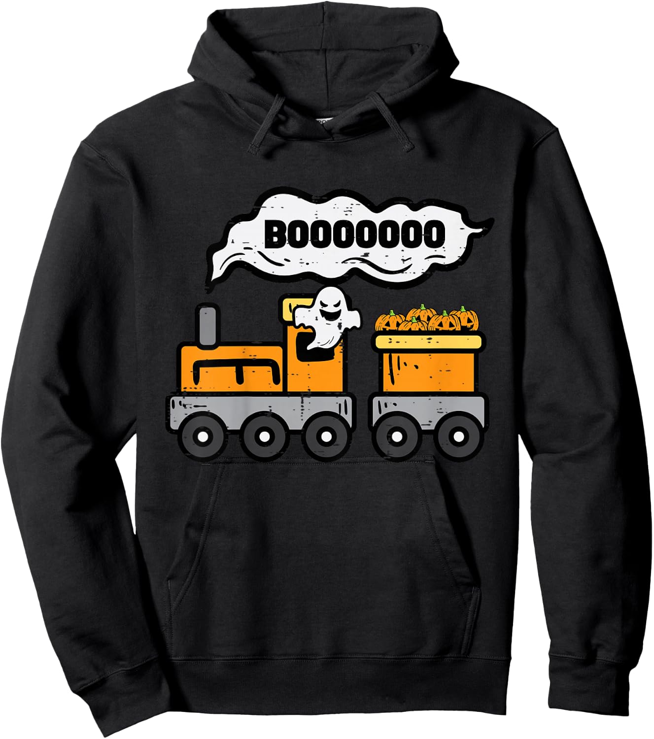 Kids Halloween Train Boo Ghost Costume Boys Kids Toddler Youth Hoodie - Hoodie | Black