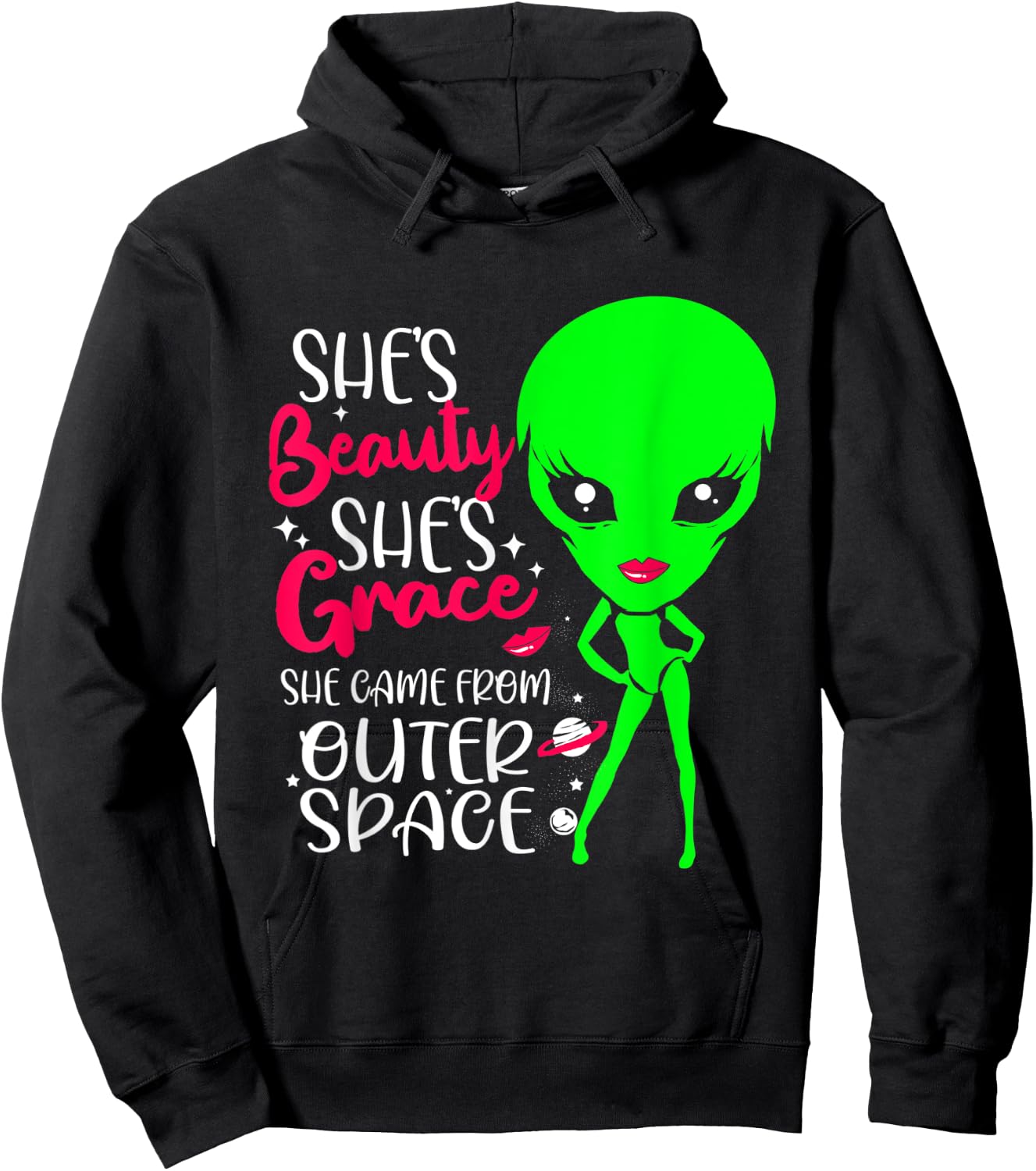 Outer Space Alien Costume Women Hoodie - Hoodie | Black
