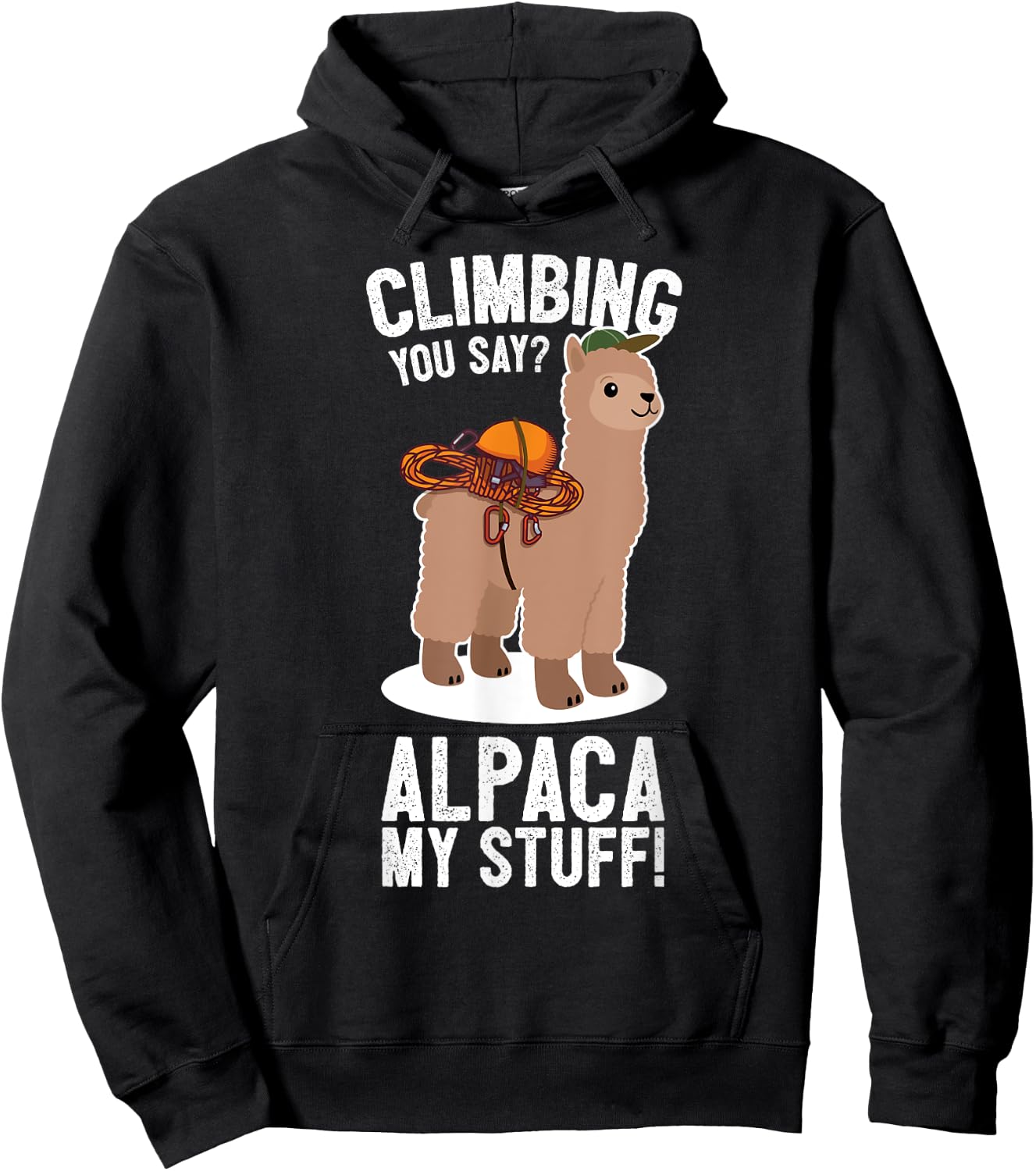 Rock Climber Mountain Bouldering I Alpaca Climbing Gear Hoodie - Hoodie | Black