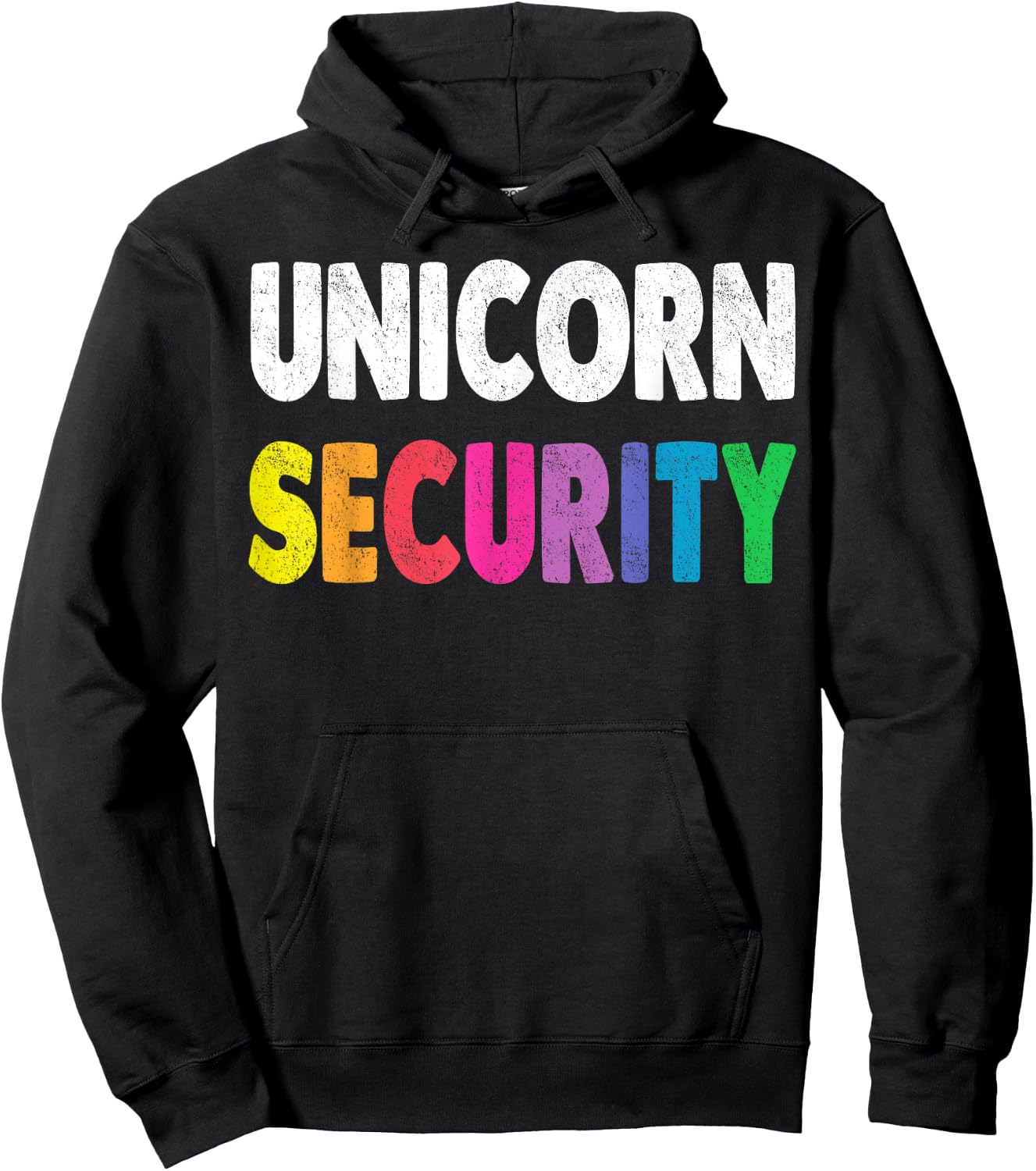 Halloween Dad Mom Daughter Adult Costume Unicorn Security Hoodie - Hoodie | Black