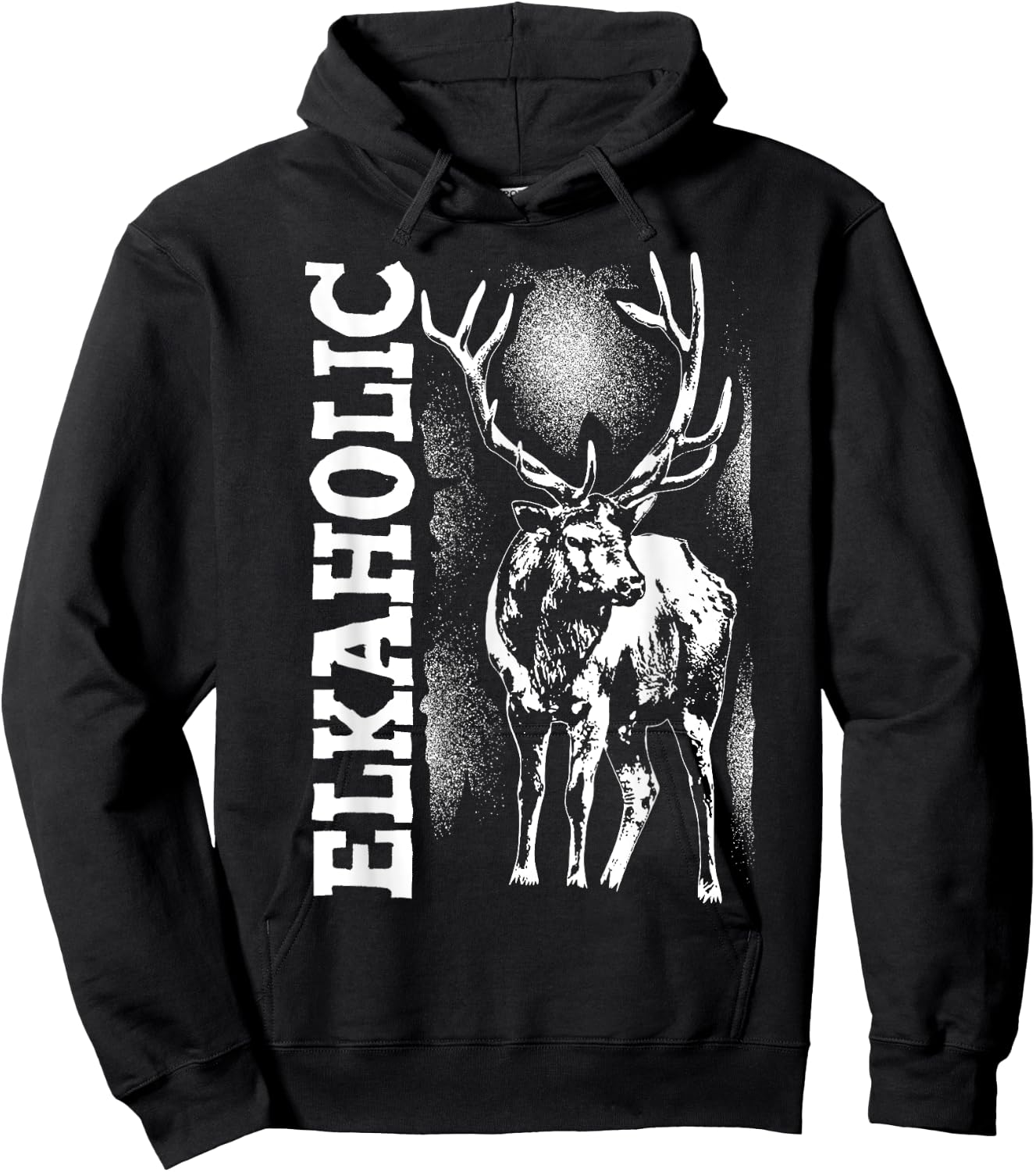 Funny Elkaholic Gift Women Cool Elk Hunting Lover Hoodie - Hoodie | Black