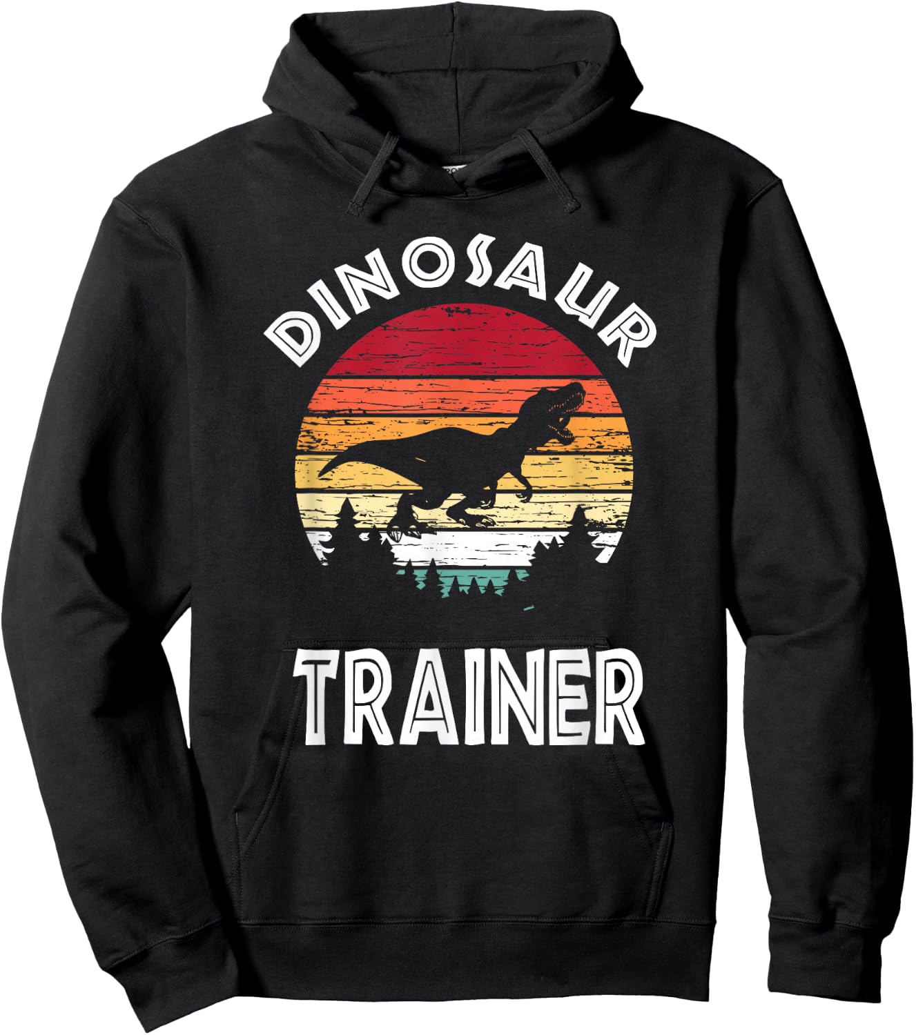 Retro Dinosaur Trainer Shirt, Family Halloween Costume Hoodie - Hoodie | Black
