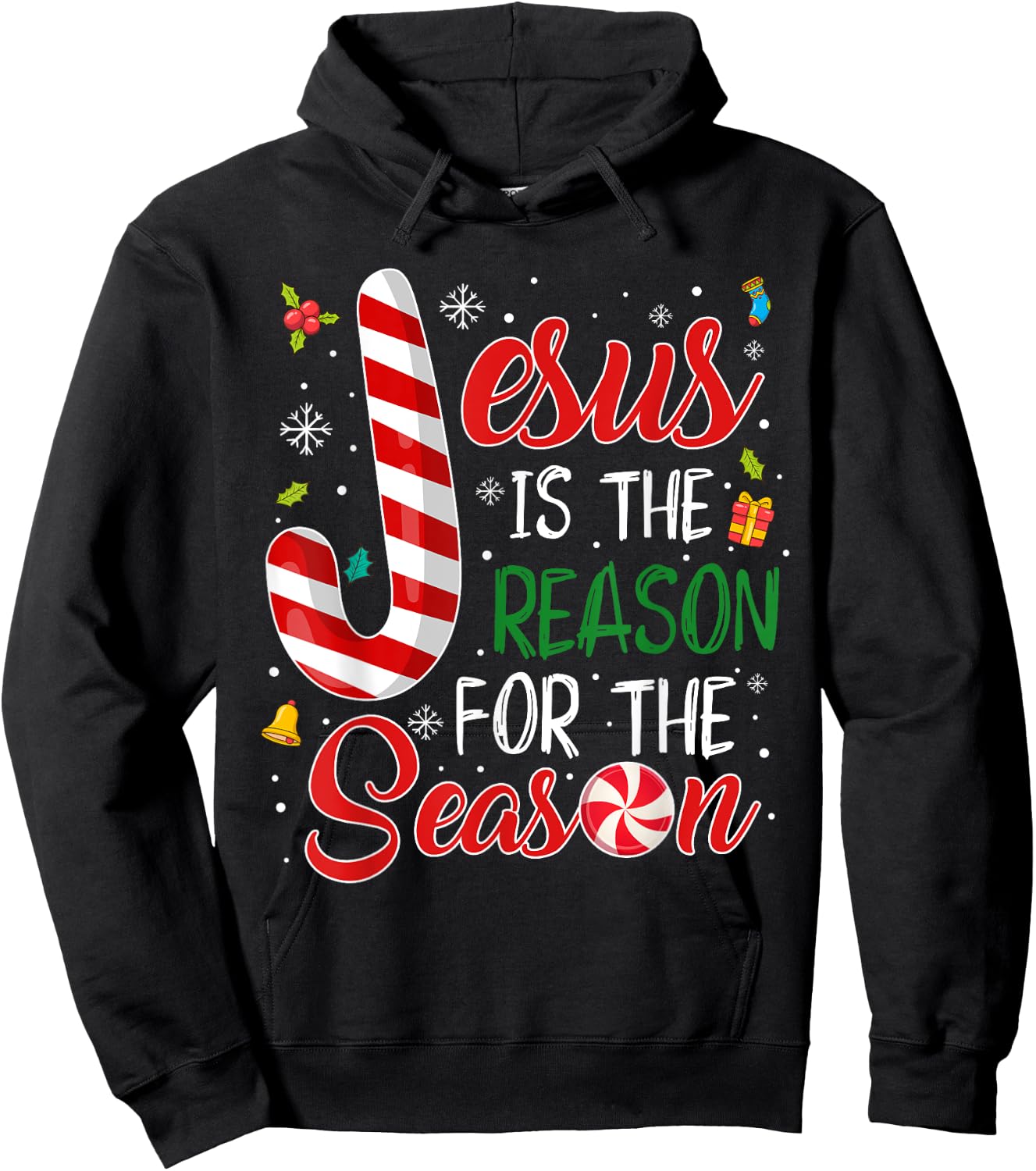 Jesus Is The Reason For The Season Christmas Pajama Gifts Hoodie - Hoodie | Black