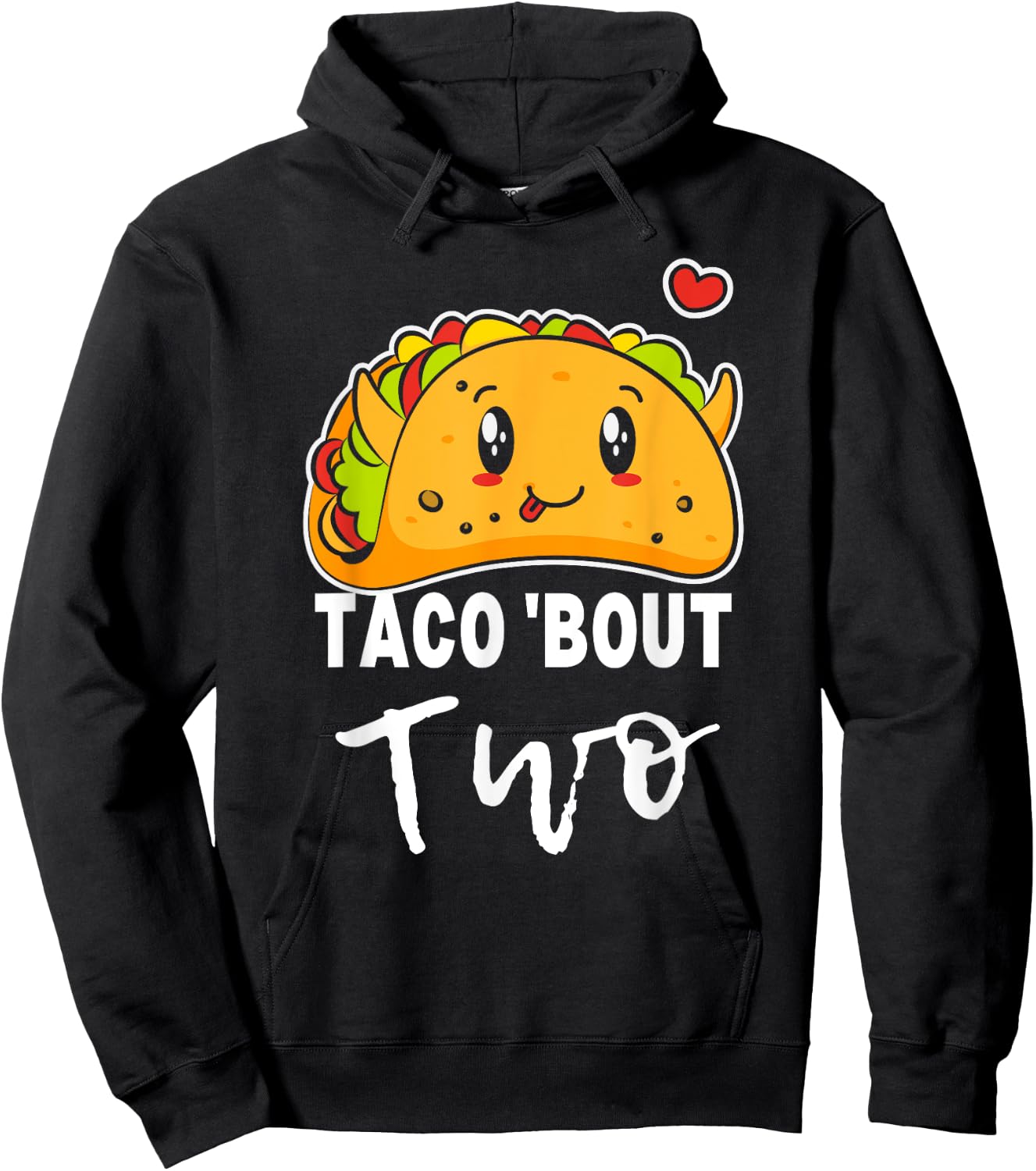 Cute Taco bout two 2nd Second birthday 2 year old Boys Girls Hoodie - Hoodie | Black