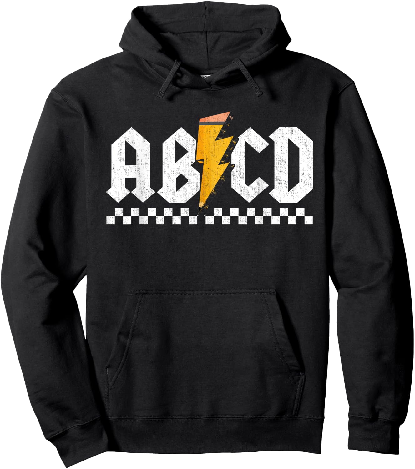 Lightning Pencil Rock'n Roll ABCD Teacher Back To School Kid Hoodie - Hoodie | Black