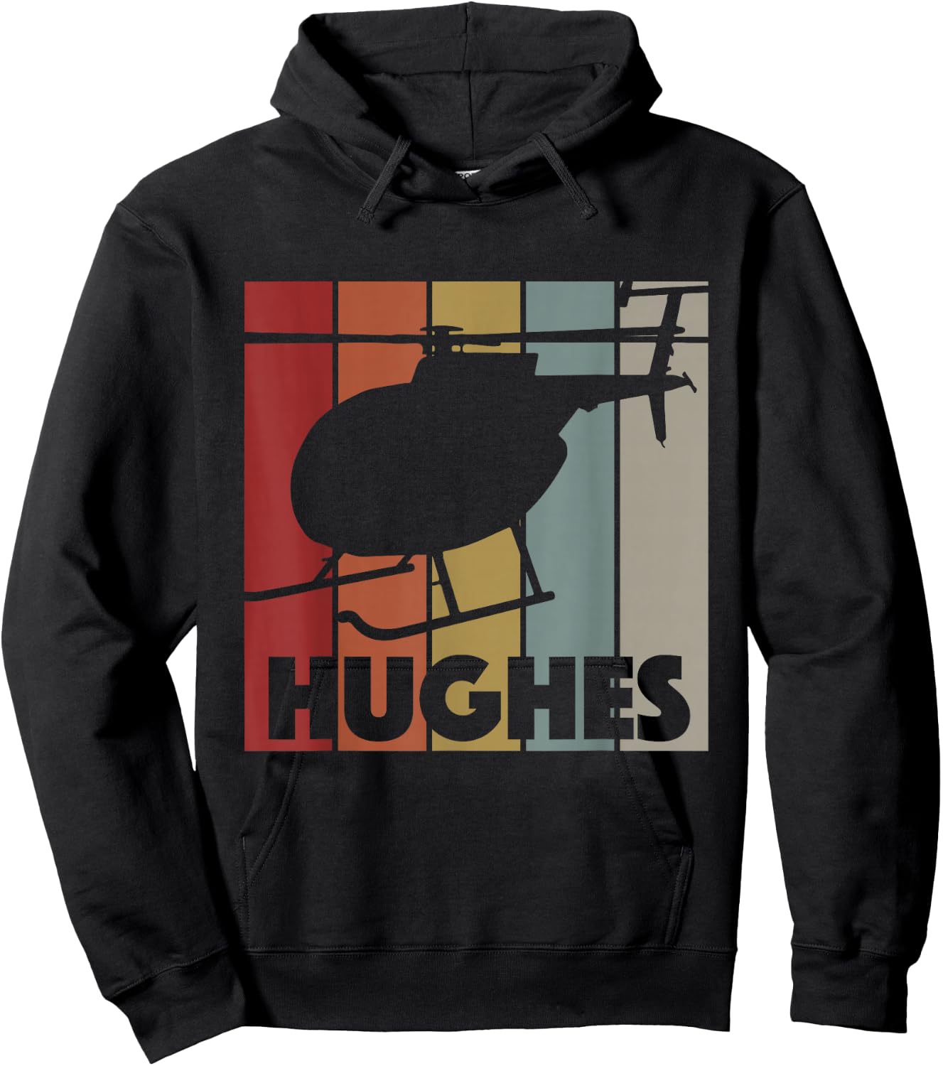 Retro Helicopter Avitation Pilot - Heli Aviator Hughes Hoodie - Hoodie | Black