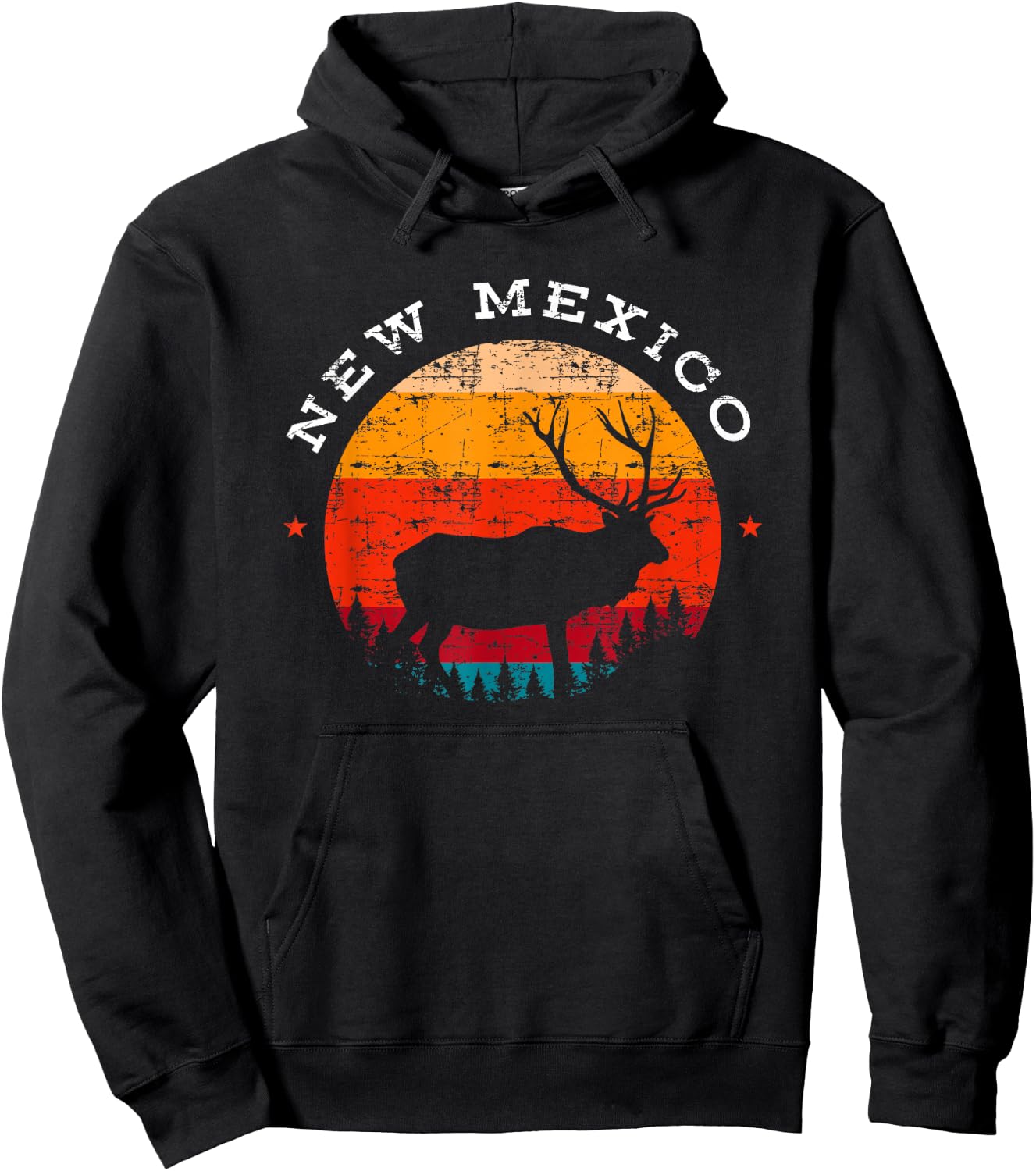 Elk Hunting New Mexico Souvenir Hunting Deer Hoodie - Hoodie | Black