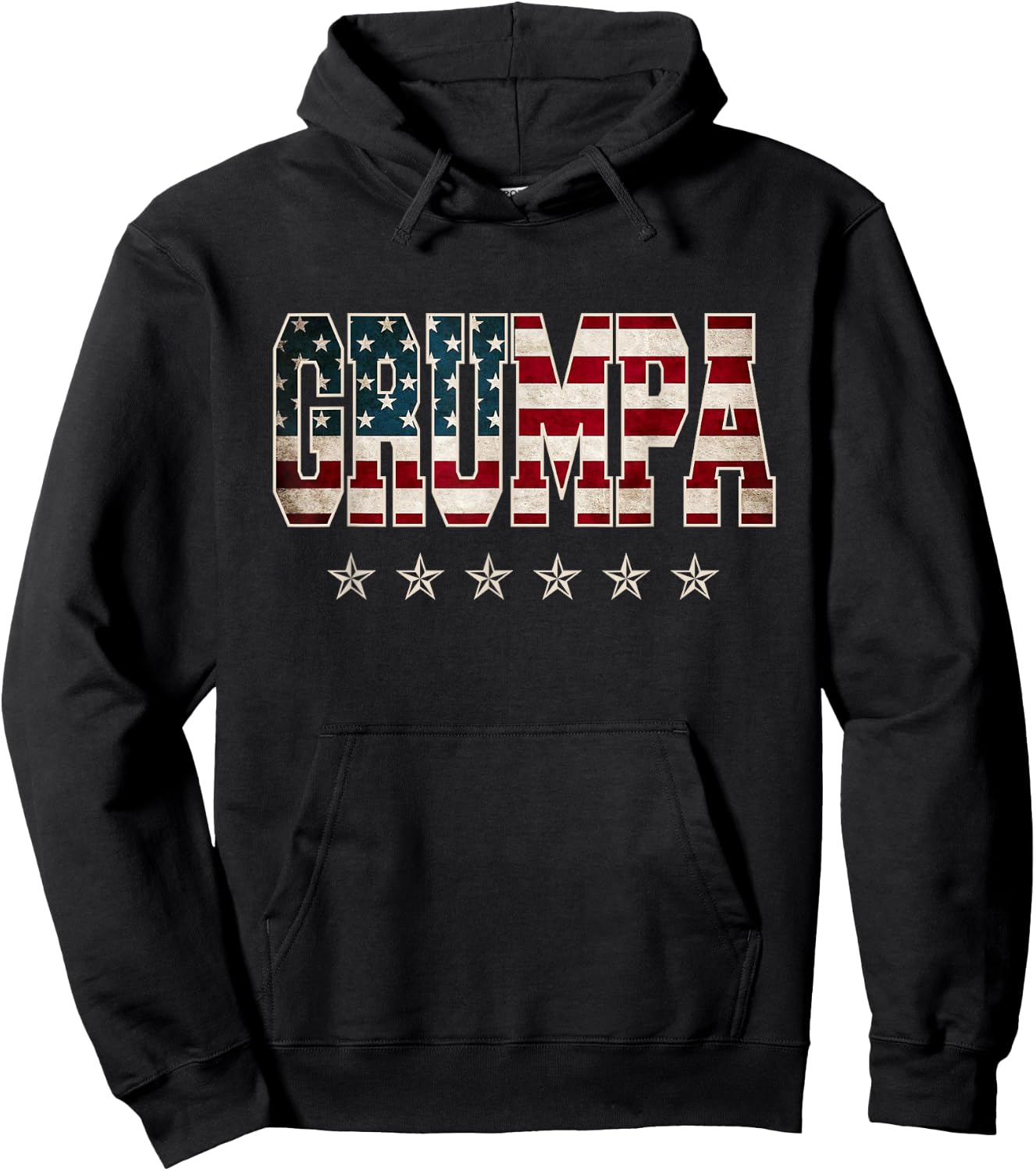 Grumpa Father's Day American Flag 4th of July Vintage Xmas Hoodie - Hoodie | Black