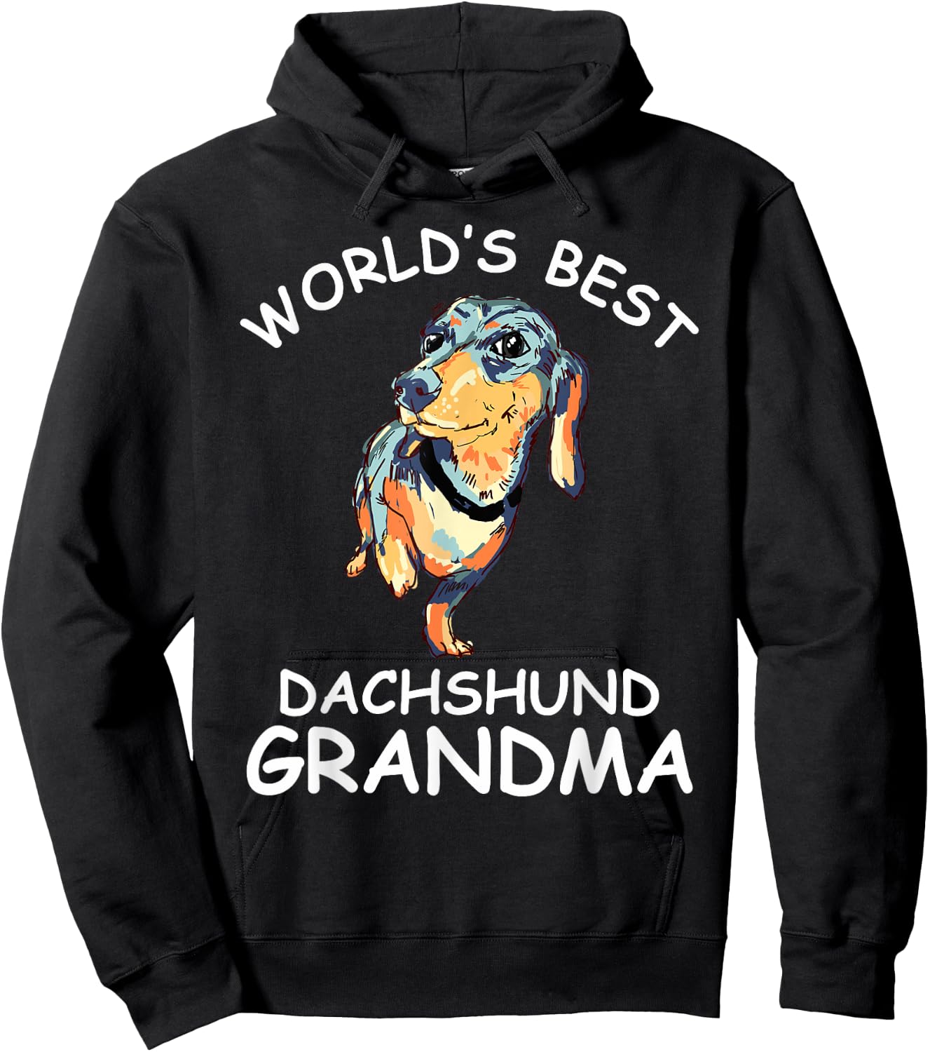World's Best Dachshund Grandma Funny Granddog Dog Lover Cute Hoodie - Hoodie | Black