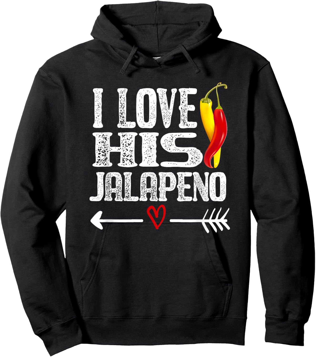 Mexican couple Cinco De Mayo I love his Jalapeno Hoodie - Hoodie | Black