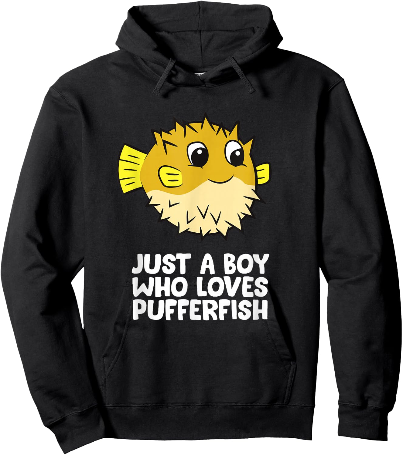 Just a Boy Who Loves Pufferfish Hoodie - Hoodie | Black