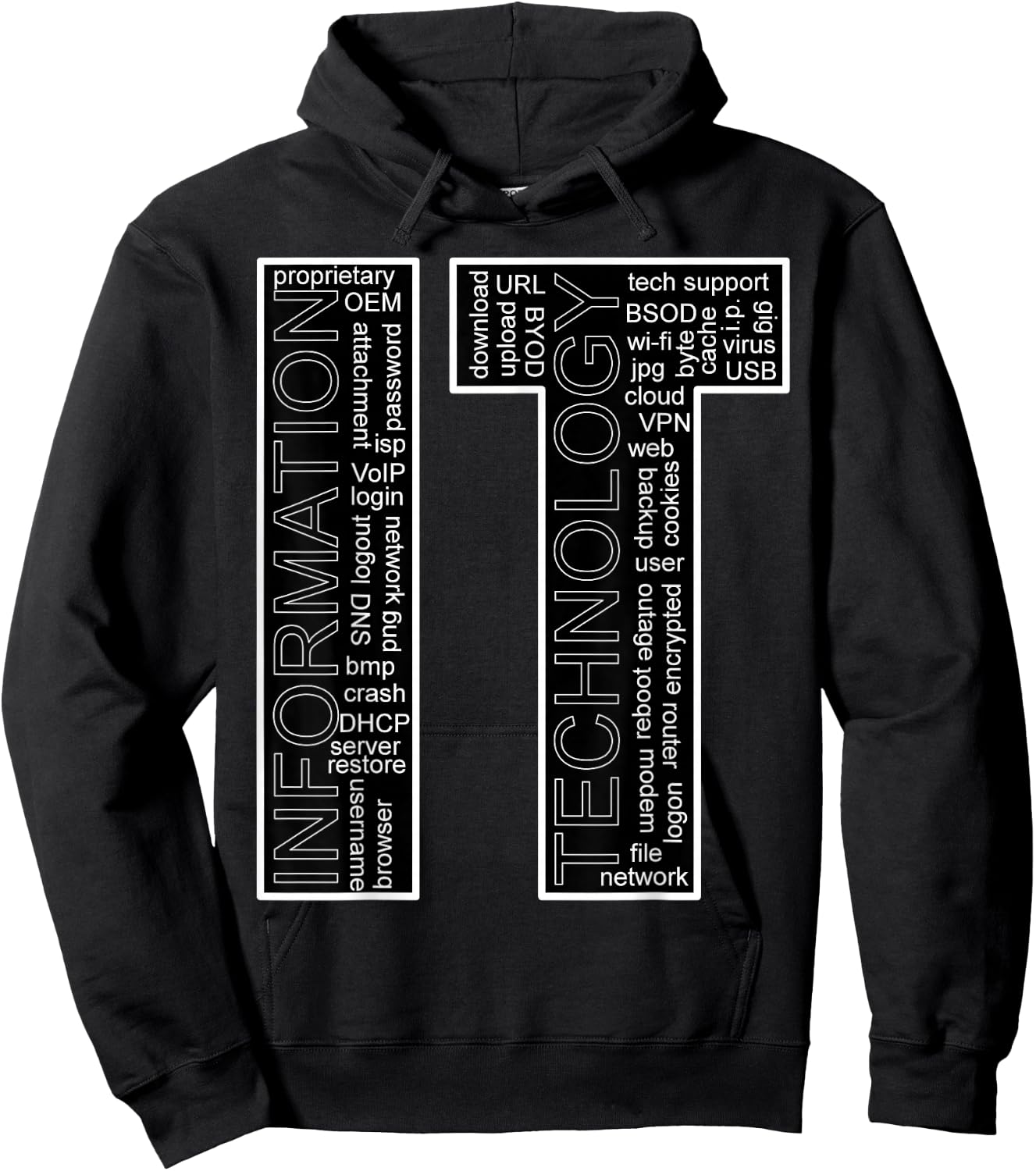 IT - Information Technology Vocabulary Hoodie - Hoodie | Black