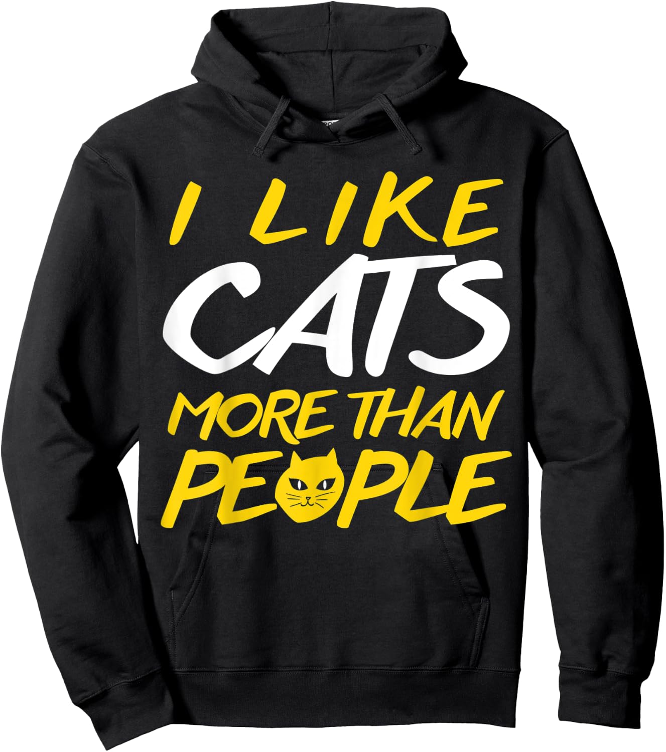 I Like Cats More Than People Funny Animal Cat Lover Pun Gift Women Kids Hoodie - Hoodie | Black