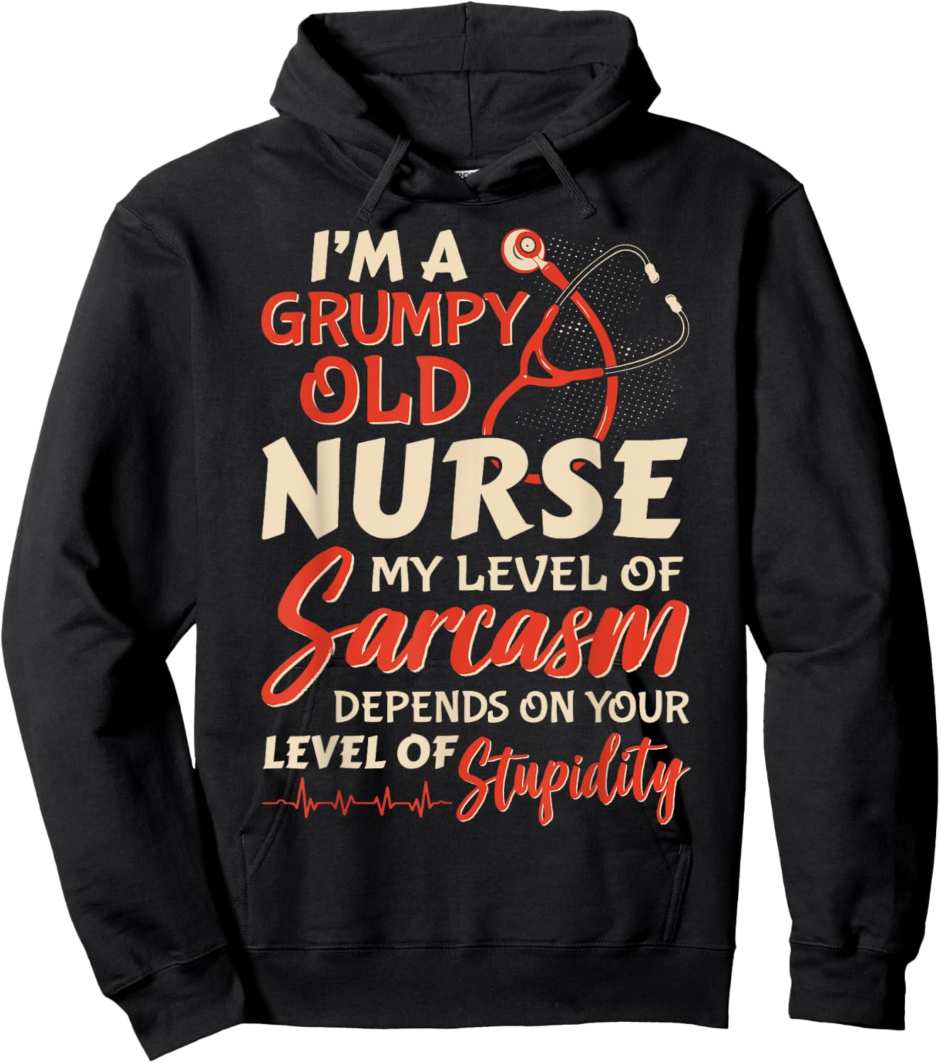 Grumpy Old Nurse Women Nursing RN LPN Medical Grandma Mom Hoodie - Hoodie | Black