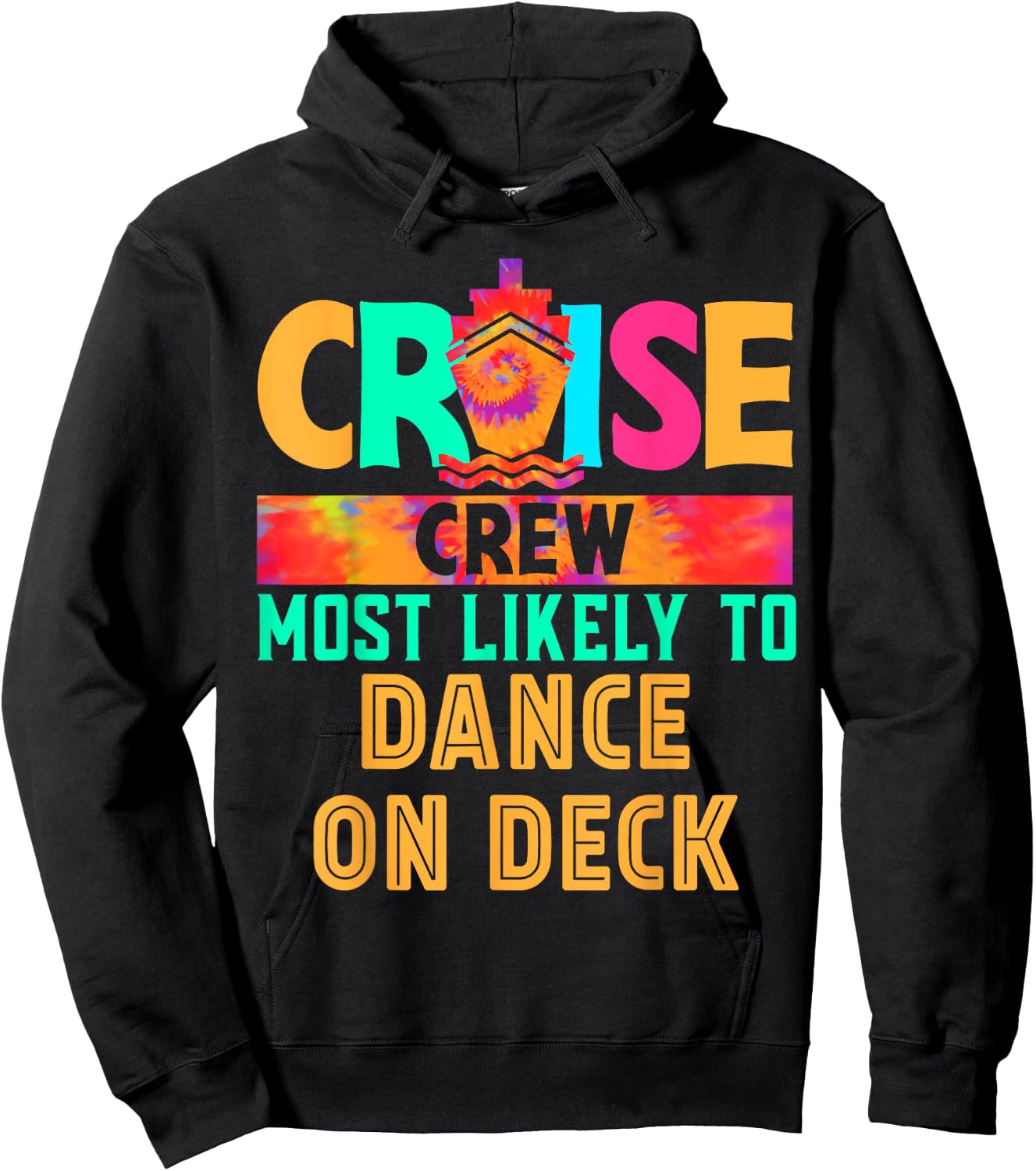 Cruise Crew Most Likely to Dance On Deck Hippie Hoodie - Hoodie | Black
