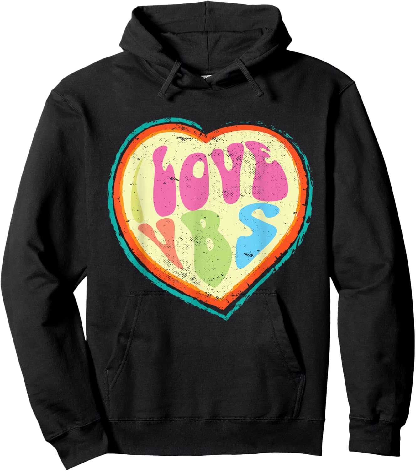I Love VBS Hearts Vacation Bible School Crew Bible Study Hoodie - Hoodie | Black