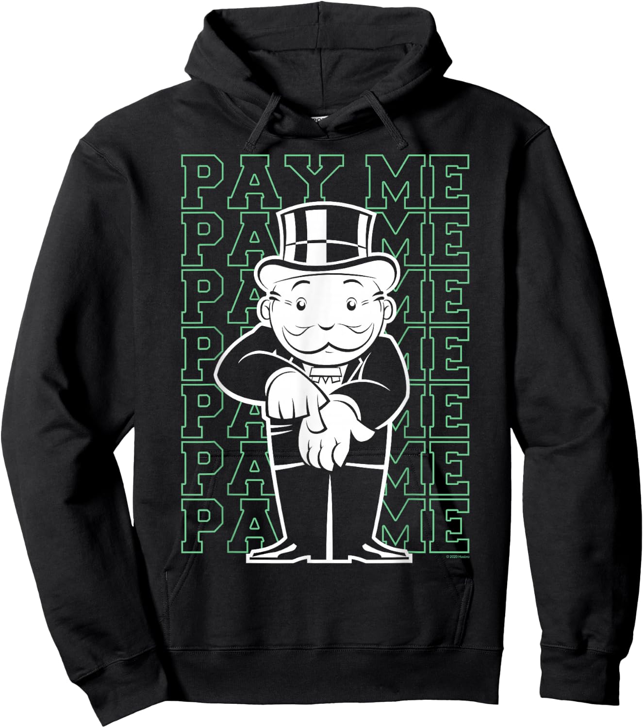 Monopoly Rich Uncle Penny Bags Pay Me Text Stack Hoodie - Hoodie | Black