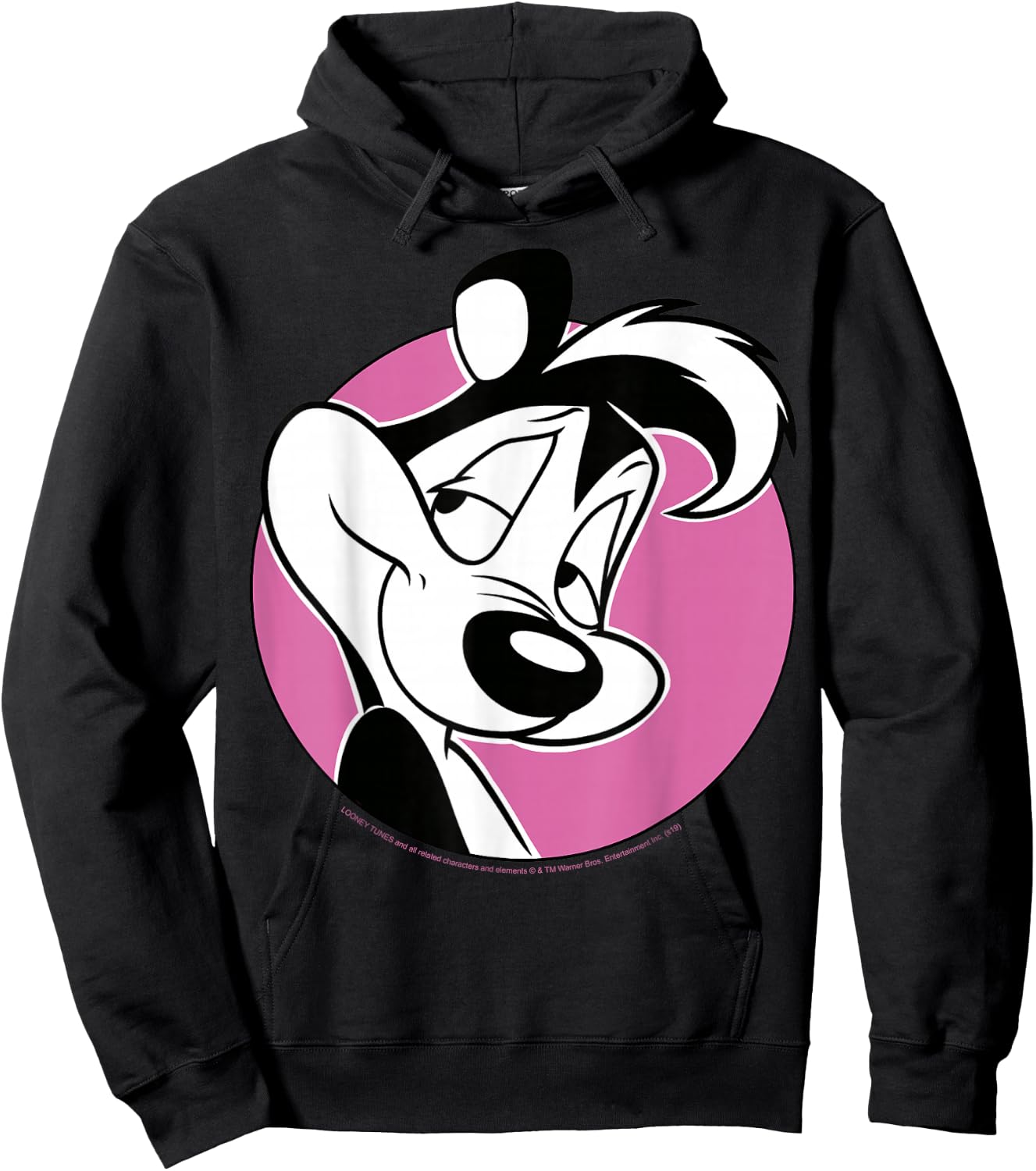 Looney Tunes Pepe Le Pew Pink Circle Portrait Small Hoodie - Hoodie | Black