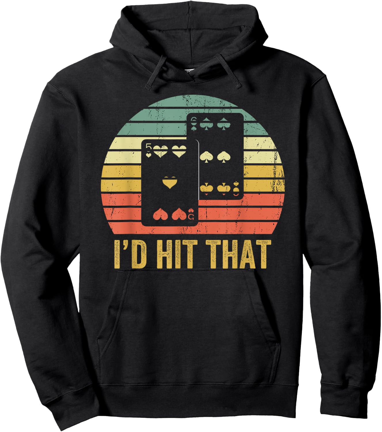 Vintage Blackjack Gambler Funny Retro Gambling Gift Hoodie - Hoodie | Black