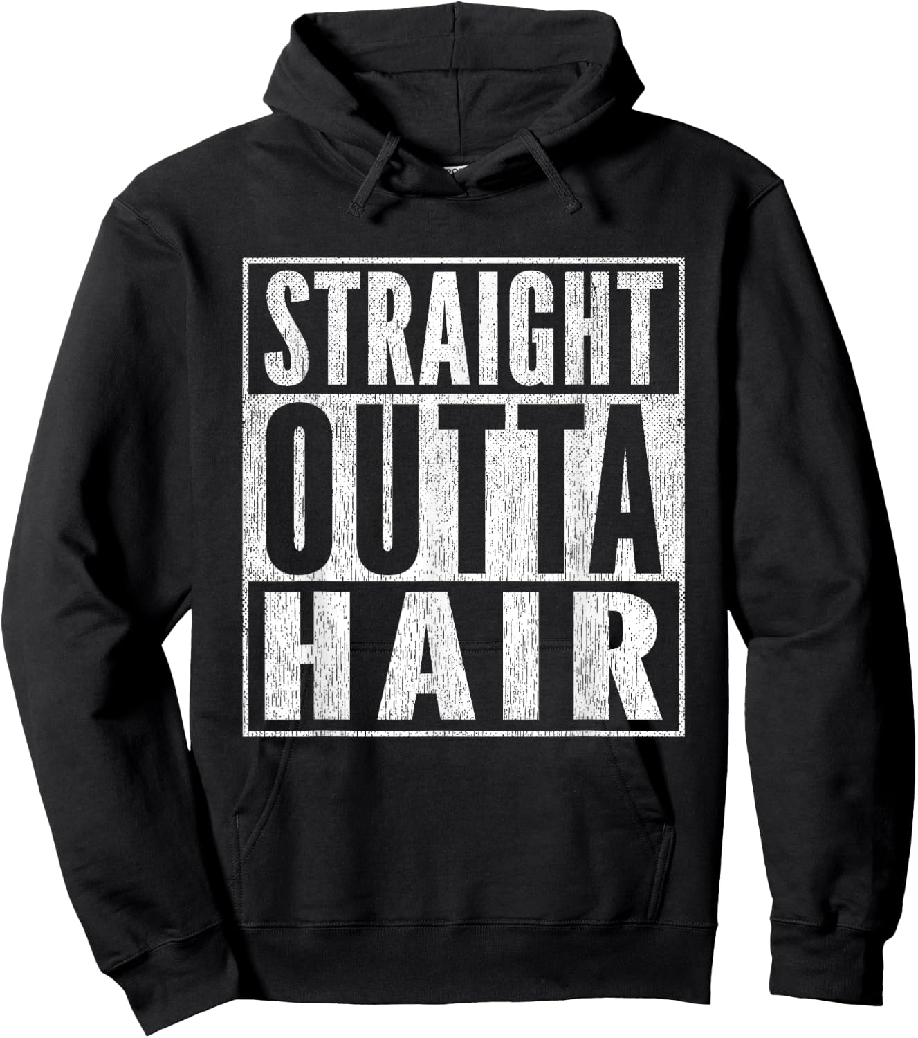 Funny Bald Joke Straight Outta Hair Loss Baldness Hoodie - Hoodie | Black