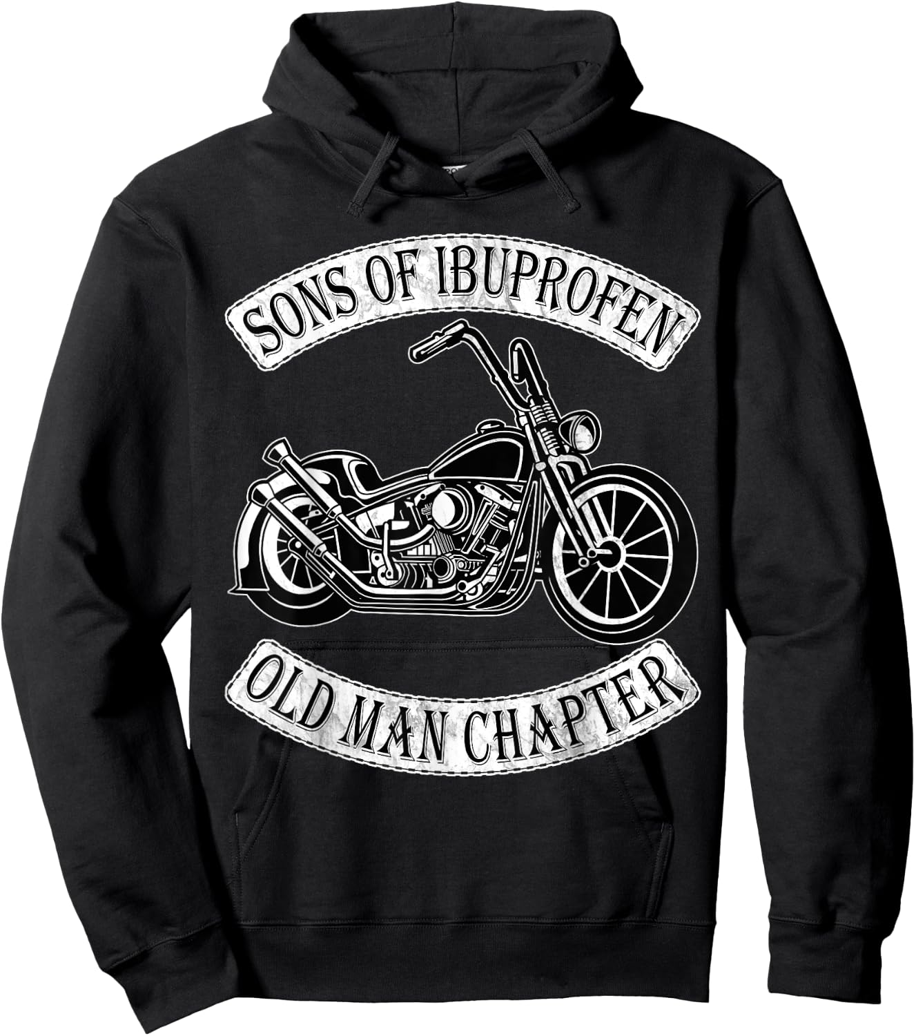 Cool Son of Ibuprofen Old Man Chapter Funny Older Biker Gift Hoodie - Hoodie | Black
