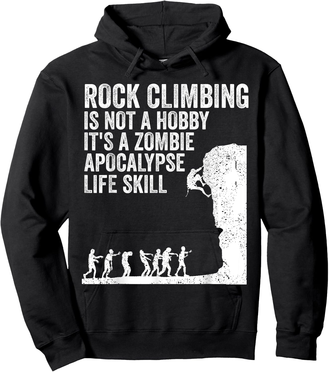 Funny Rock Climber Gift Women Cool Zombie Climbing Hoodie - Hoodie | Black