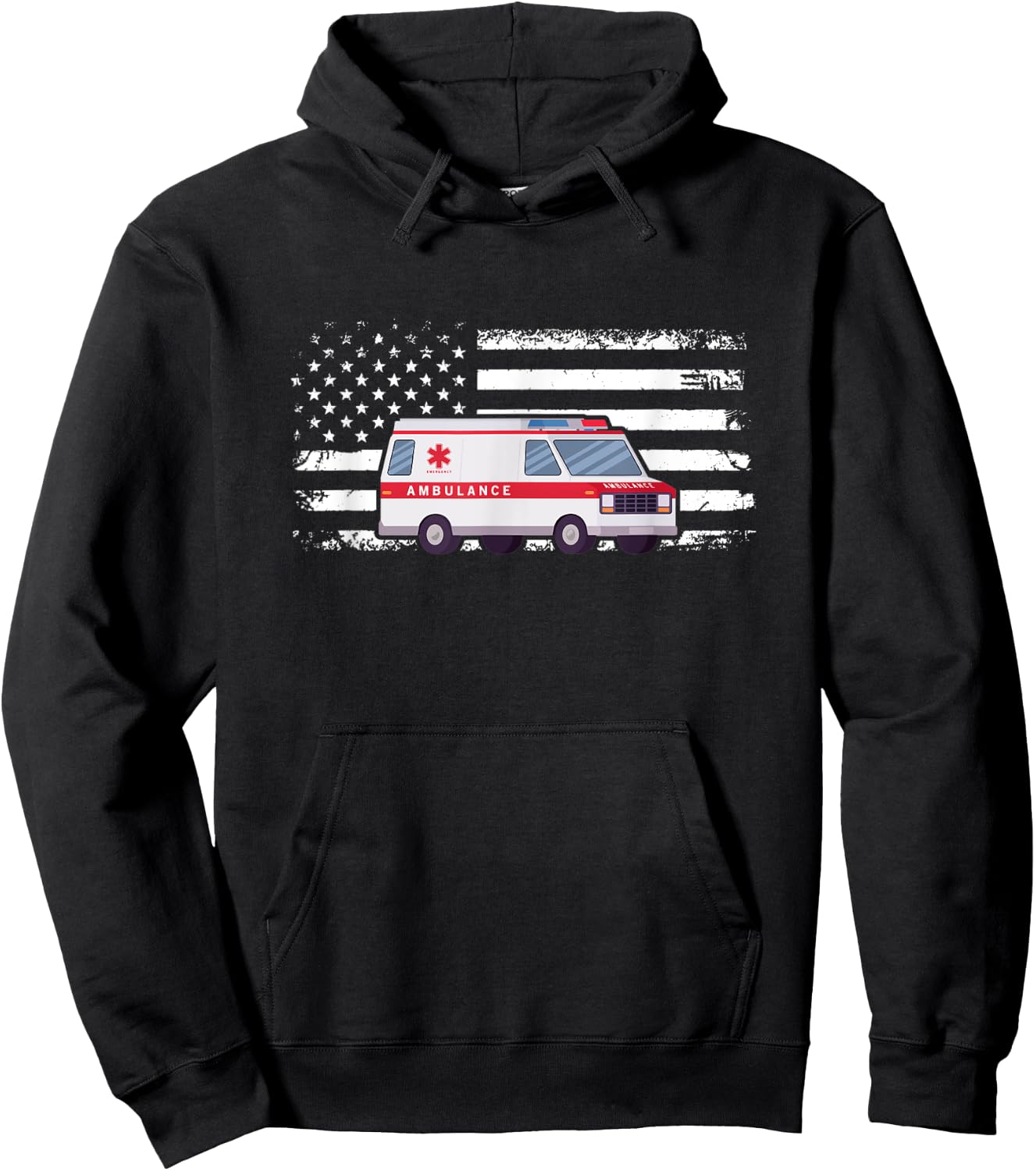 Ambulance Flag Ambulance Parademic EMT Hoodie - Hoodie | Black