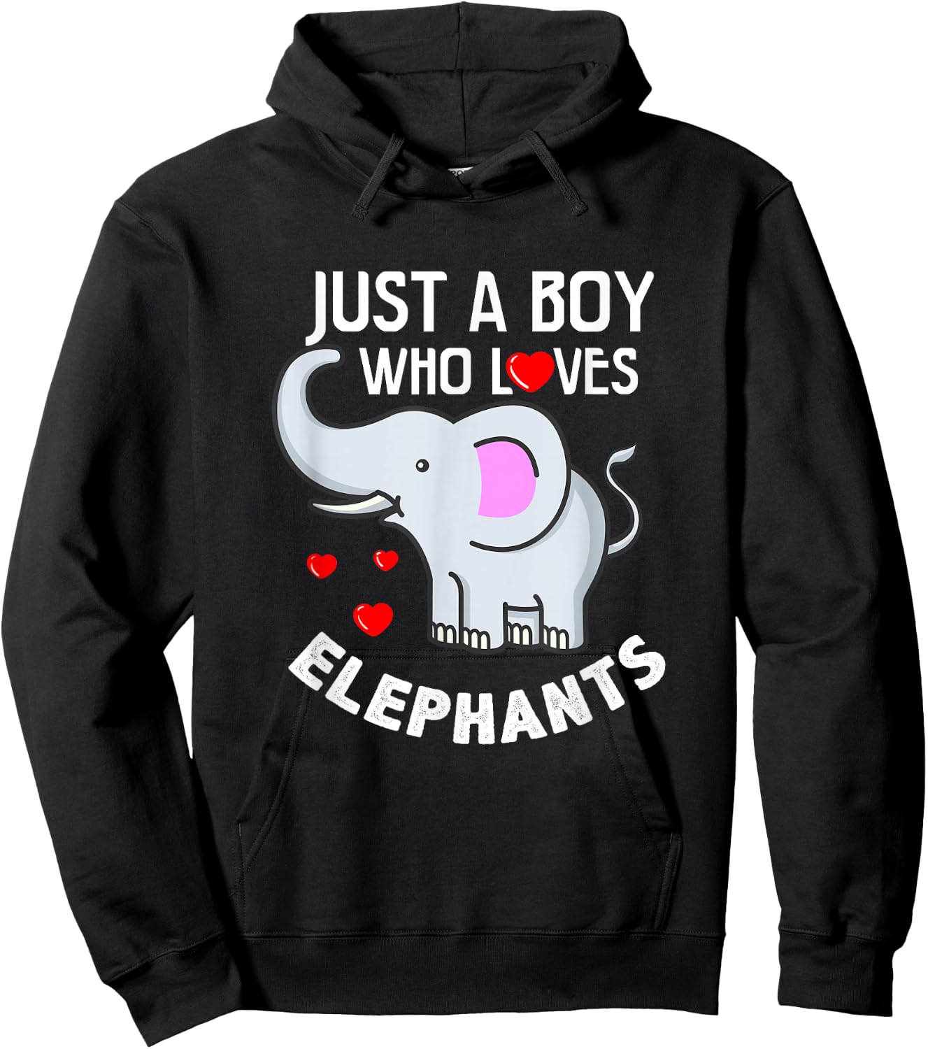 Just A Boy Who Loves Elephants Elephant Lover Gift Hoodie - Hoodie | Black
