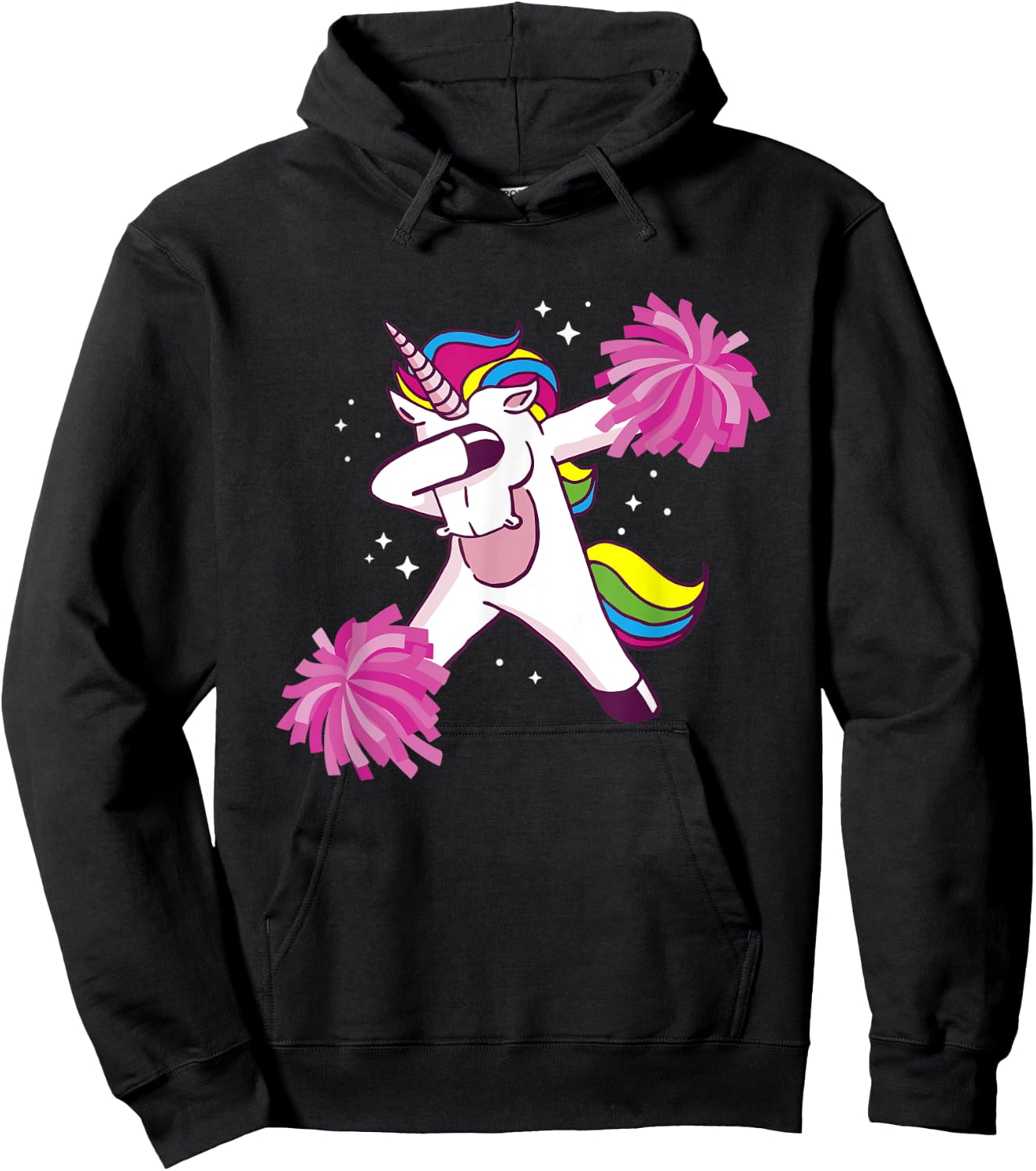 Cheer Unicorn Cheerleading Dabbing Cheerleader Hoodie - Hoodie | Black
